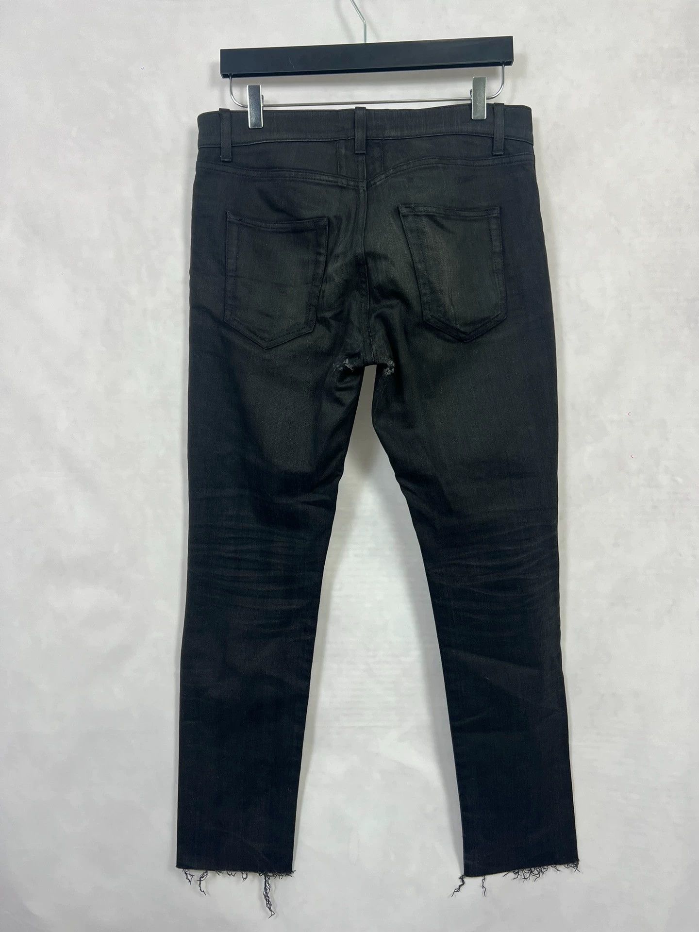 Saint Laurent Paris SLP 16fw D10 Black Frayed Tassels 31 Hedi Limited Size US 31 - 2 Thumbnail