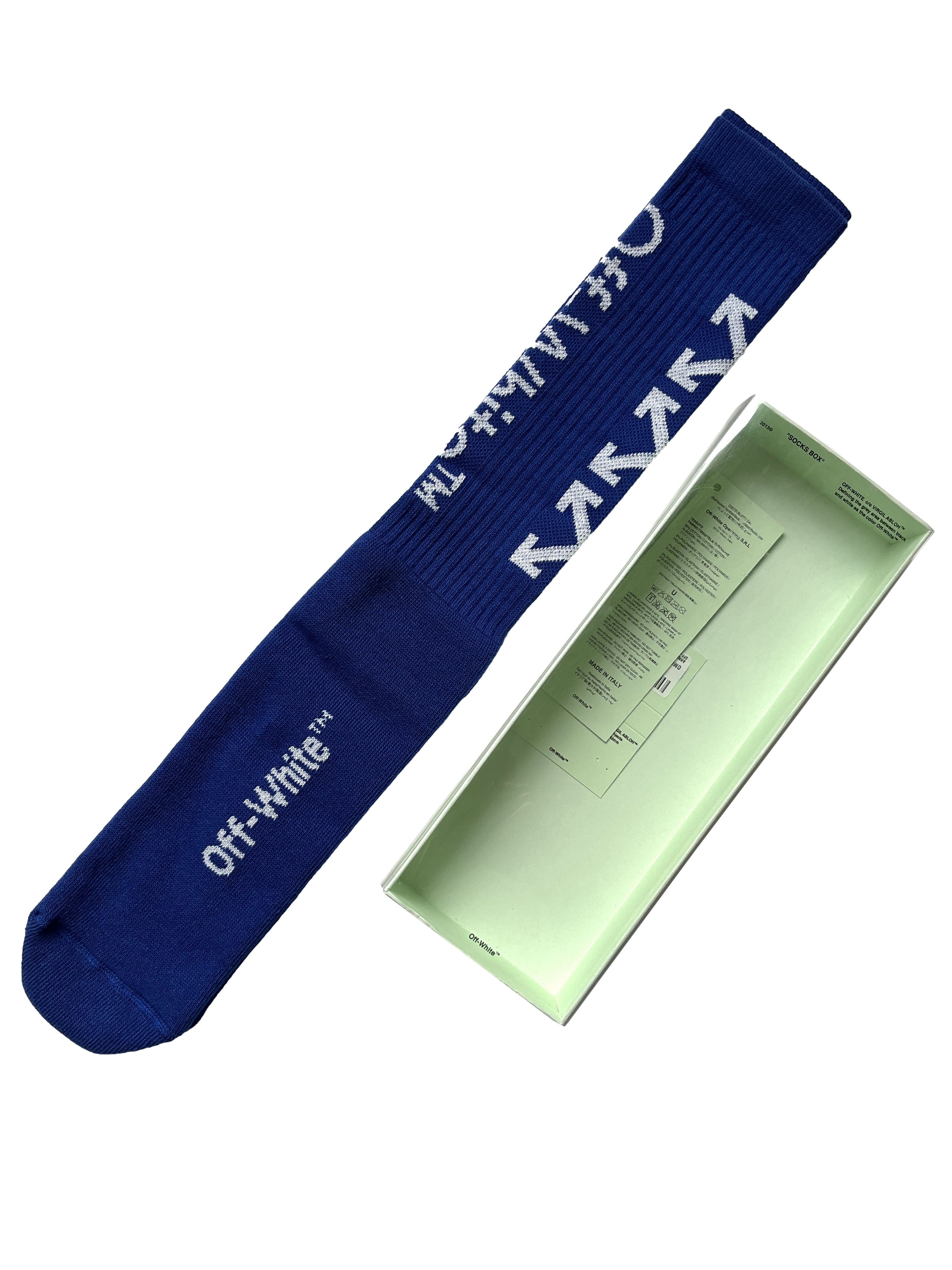 Off-White × Virgil Abloh ⚡️QUICK SALE⚡️2019 Off-White Virgil Abloh Blue Arrow Socks Size ONE SIZE - 1 Thumbnail