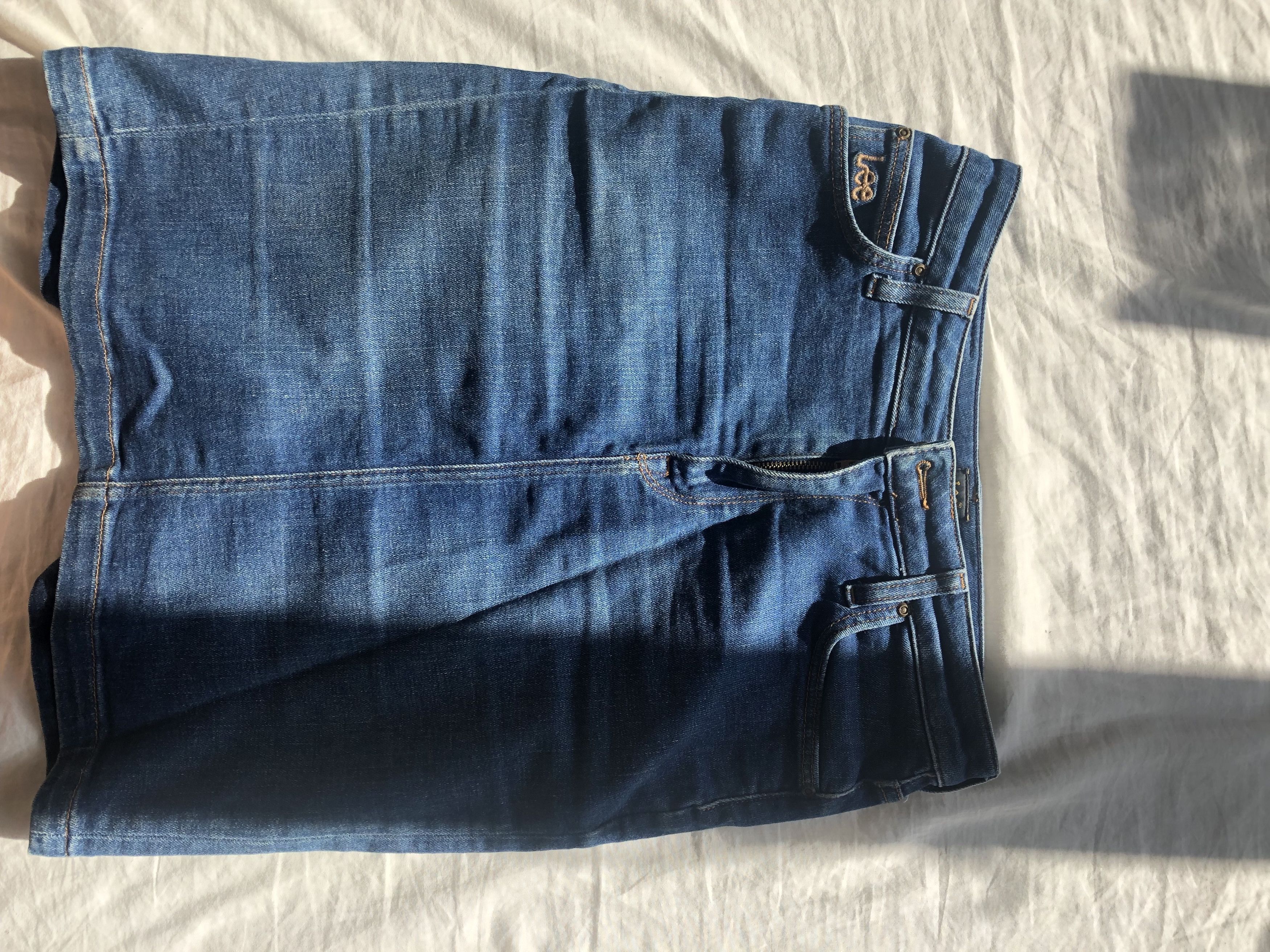 Lee High Waist Skirt (Denim) - W(27) - Lee Size 27" / US 4 / IT 40 - 2 Thumbnail