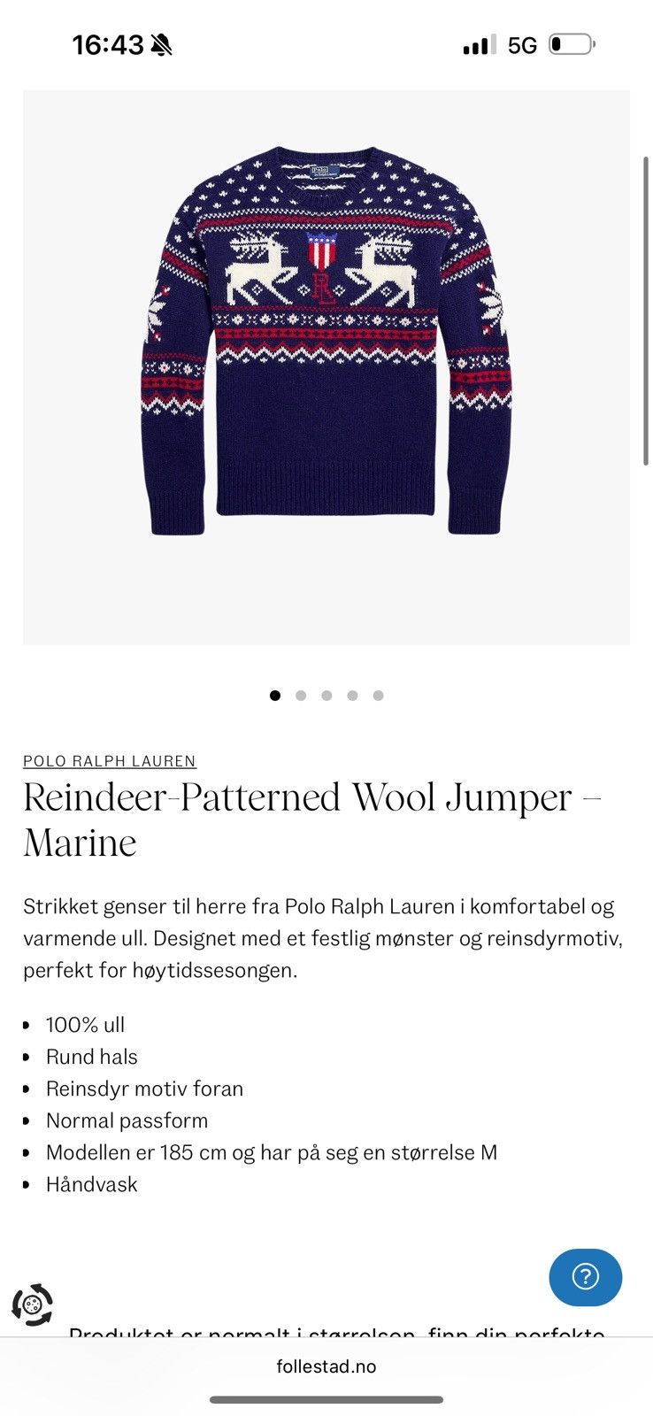 Polo Ralph Lauren Polo Ralph Lauren Reindeer Sweater Size US M / EU 48-50 / 2 - 11 Thumbnail