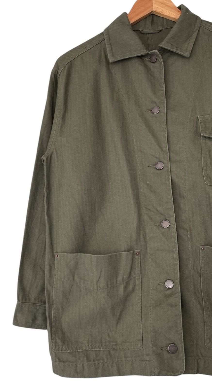 Uniqlo GU JEANS Chore Jacket Army Green Size US L / EU 52-54 / 3 - 3 Thumbnail
