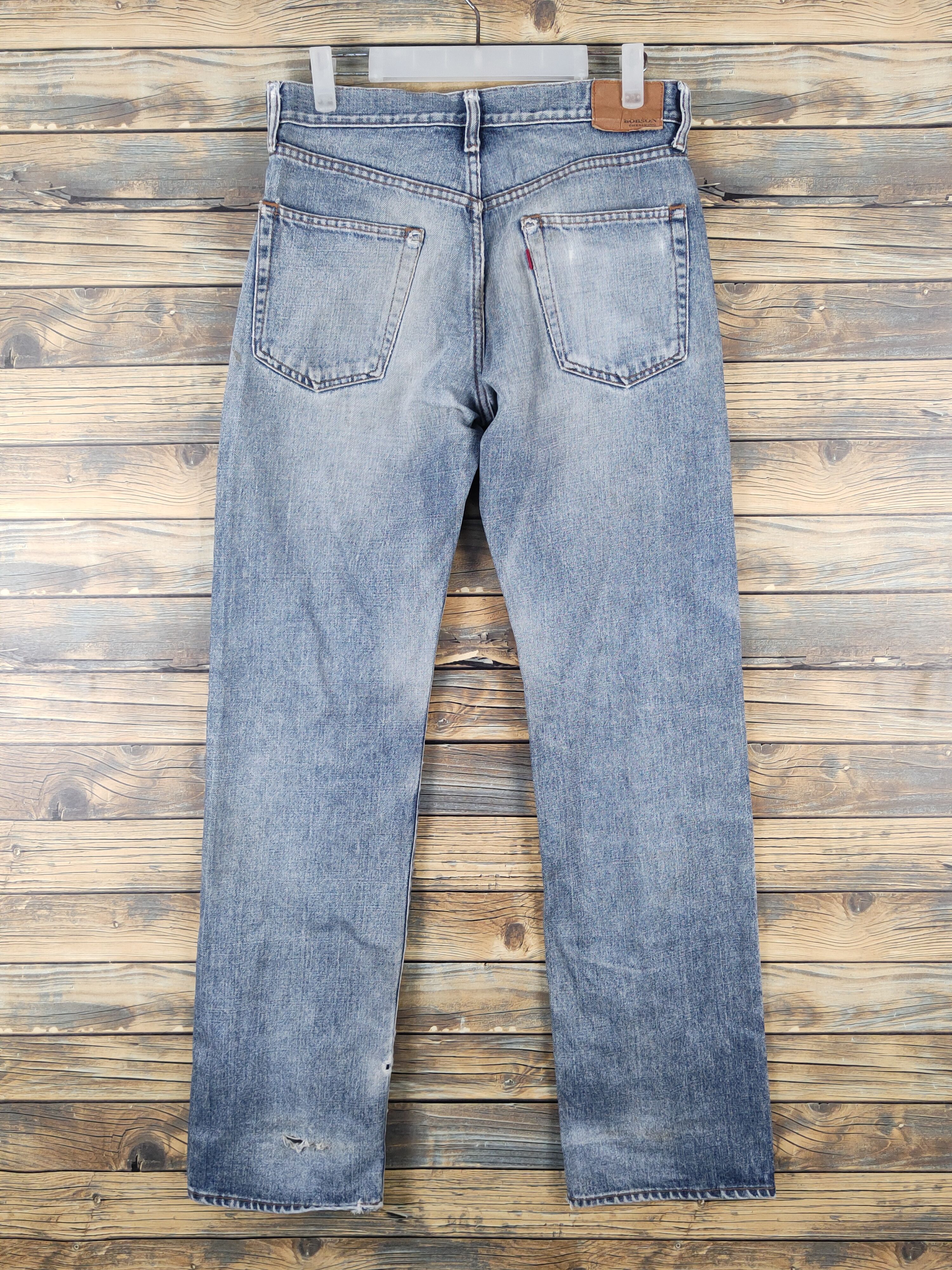 Vintage Bobson Blue Distressed Ripped vintage denim Jeans #W1480 Size US 31 - 7 Thumbnail