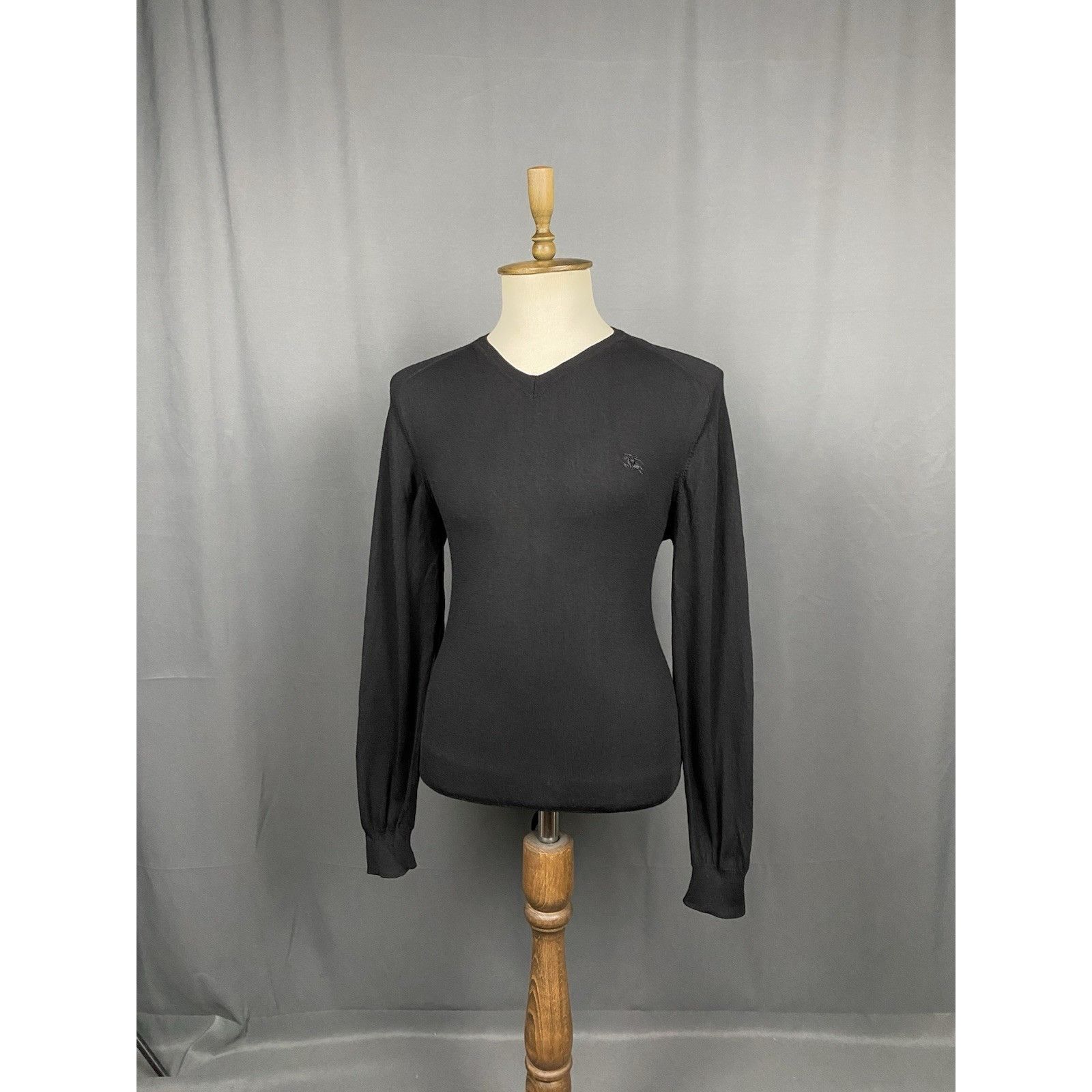 Burberry Burberry Small Logo Men's Black Wool V-Neck Sweater Size M-L Size US L / EU 52-54 / 3 - 4 Thumbnail