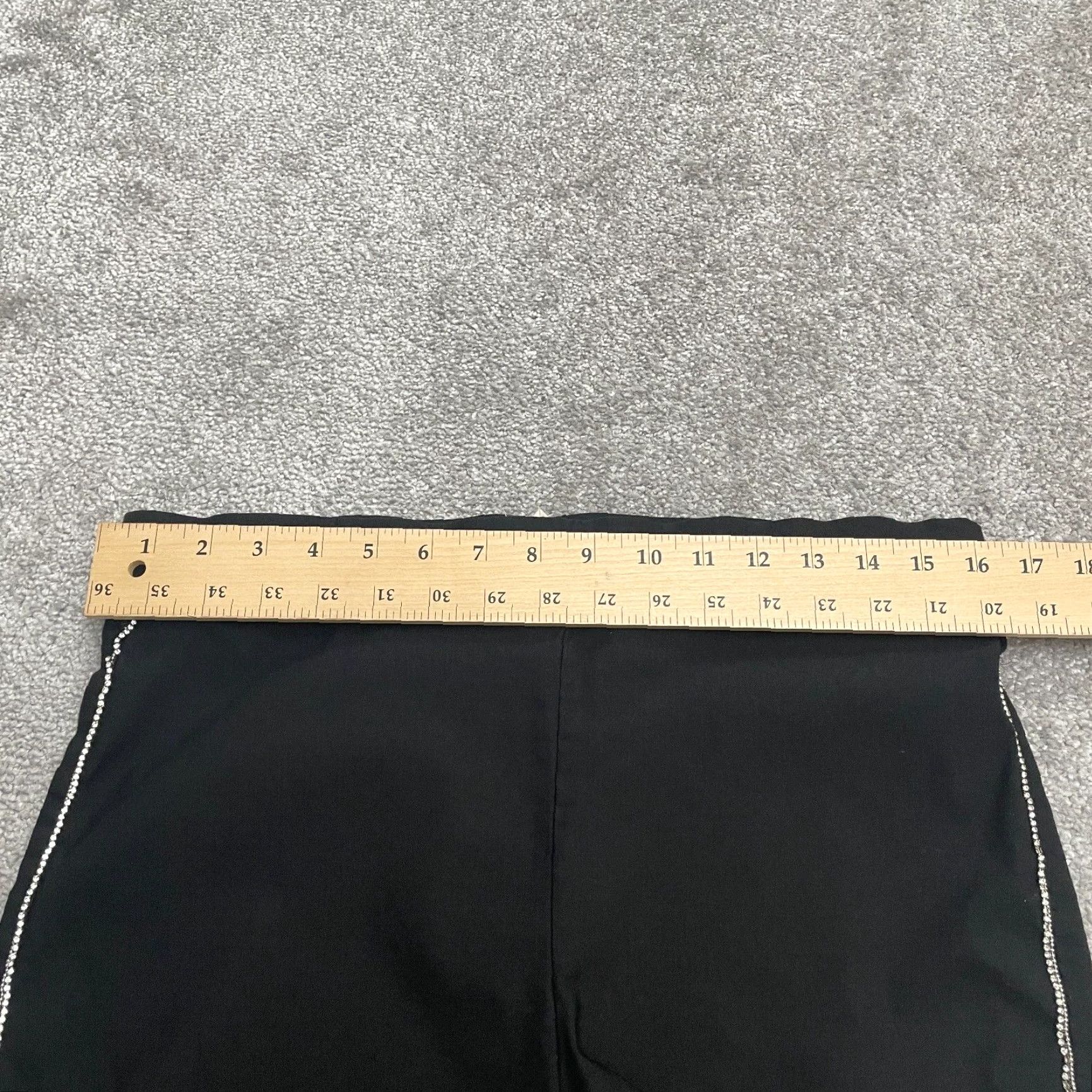 Vintage Beaded Retrology Ankle Pants Womens Large Black Straight Casual Pull On 32x25.5 Size 36" / US 14 / IT 50 - 7 Thumbnail