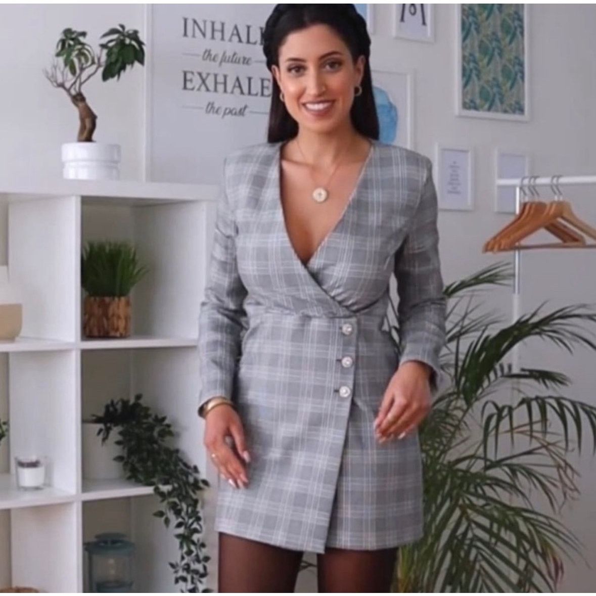 Zara ZARA BLOGGER FAVORITE PLAID BLAZER DRESS Size M / US 6-8 / IT 42-44 - 4 Thumbnail
