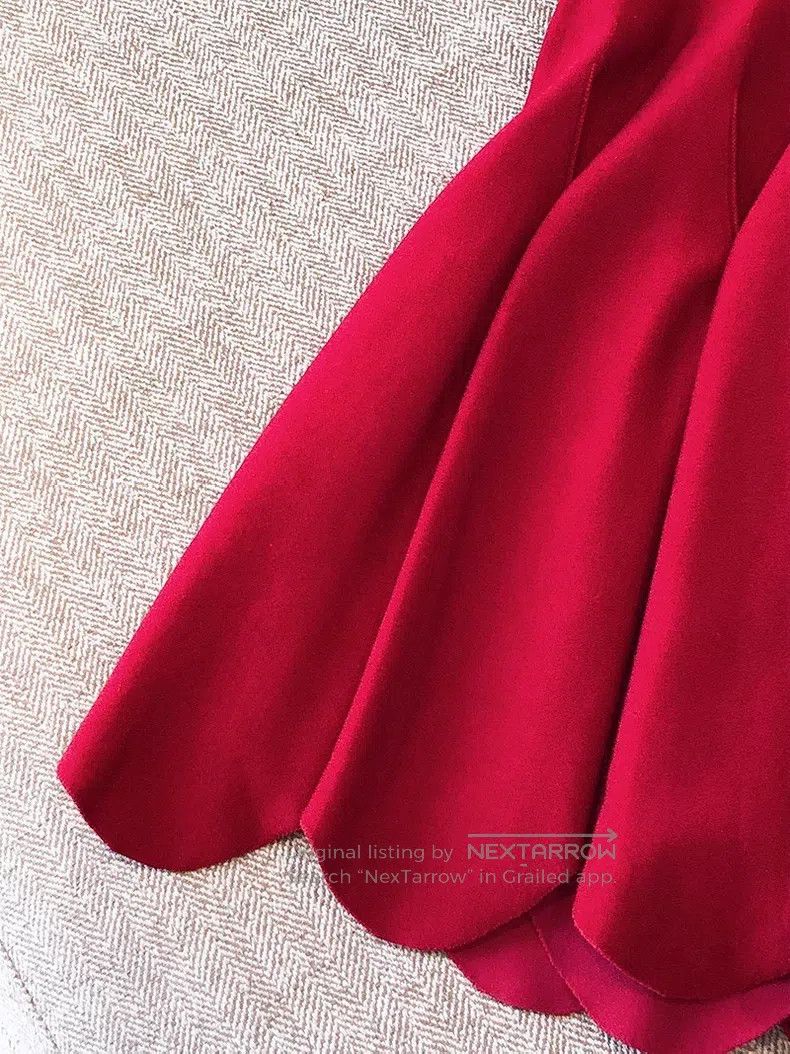 Alaia Alaia Red V-neck dress, silhouette ultra slim Size S / US 4 / IT 40 - 4 Thumbnail