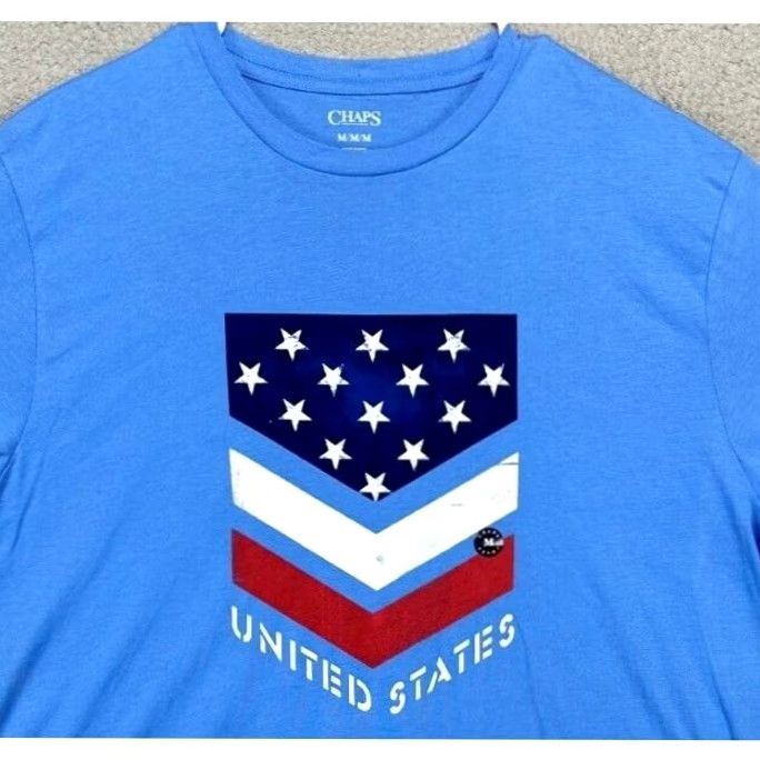 Chaps Chaps USA Flag T-Shirt Mens M Blue Short Sleeve Crew Neck Graphic Print Patriotic USA Flag Tee Size US M / EU 48-50 / 2 - 4 Thumbnail