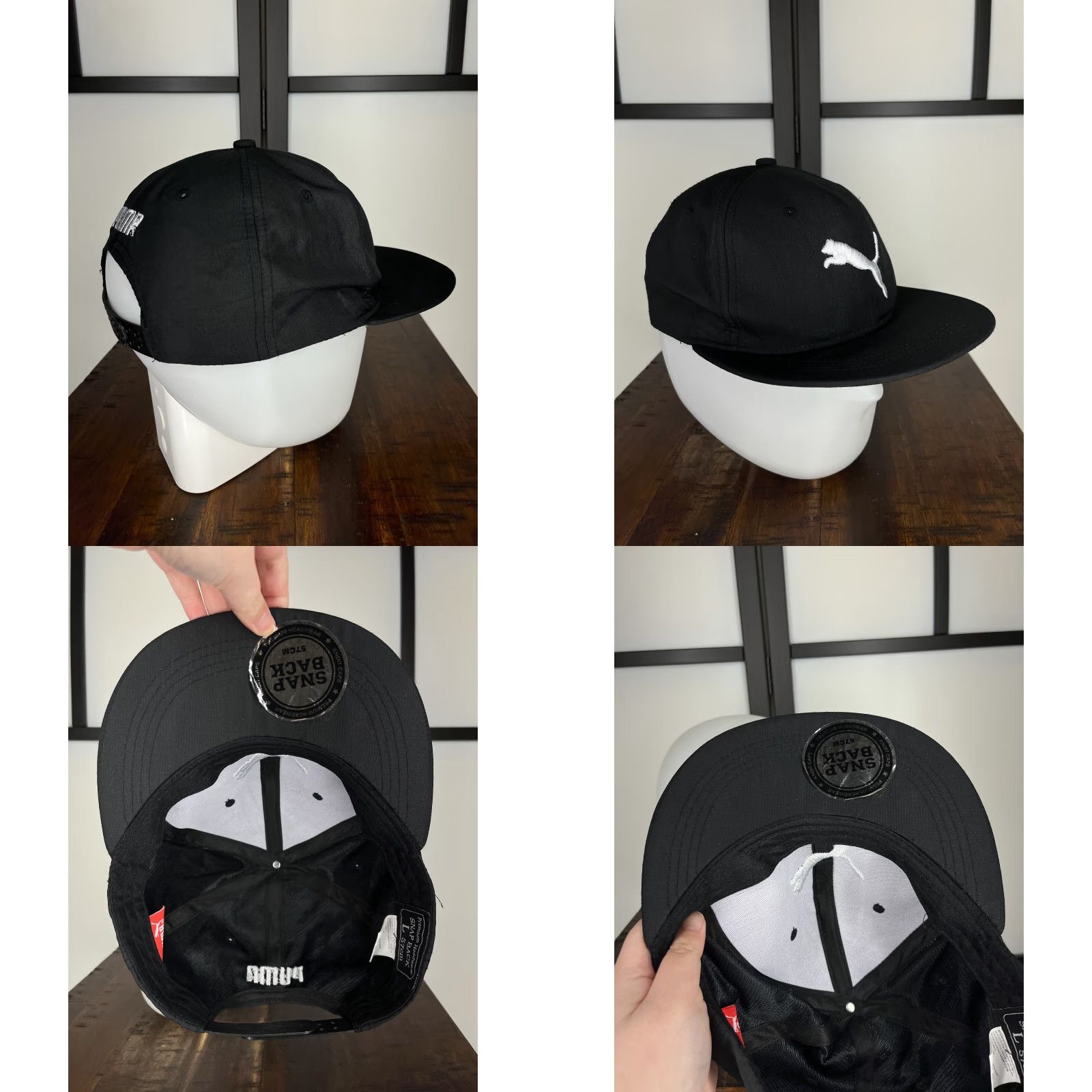 Puma PUMA Hat Cap Snap Back Adult Large Black Embroidered 100% Polyester Skate Skater Size ONE SIZE - 8 Thumbnail