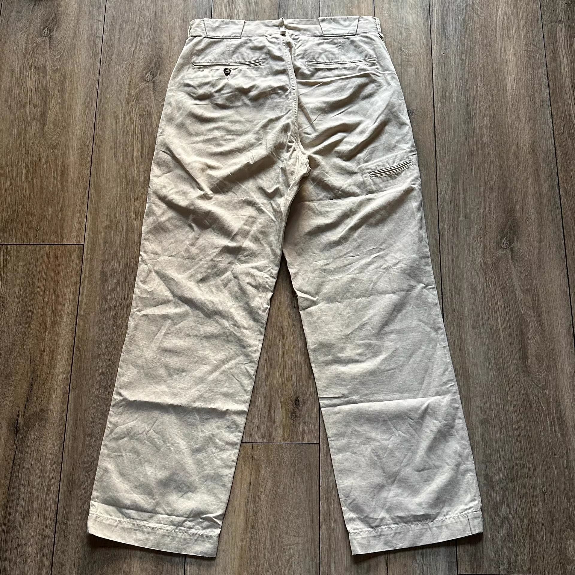 Old Joe OLD JOE Linen Cotton Beige Pants Size US 34 / EU 50 - 2 Thumbnail