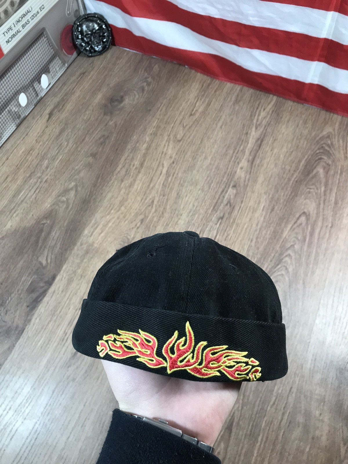 Japanese Brand × Vintage Vintage Biker Fire Hat Cap Size ONE SIZE - 1 Thumbnail