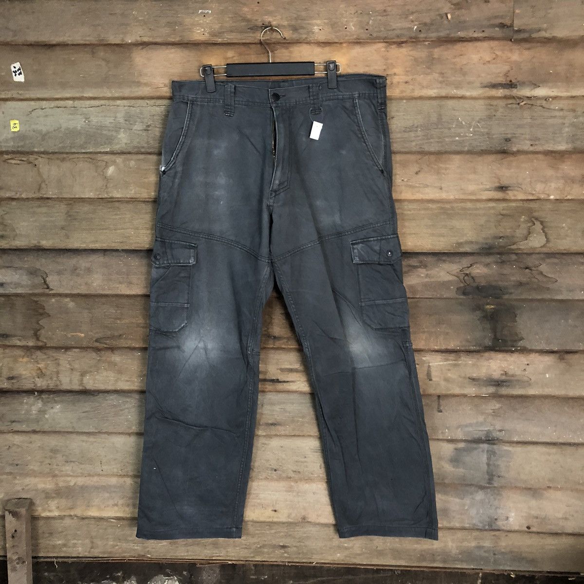 Japanese Brand DL Even River Dark Blue Cargo Multipocket Pants #S2780 Size US 35 - 1 Thumbnail