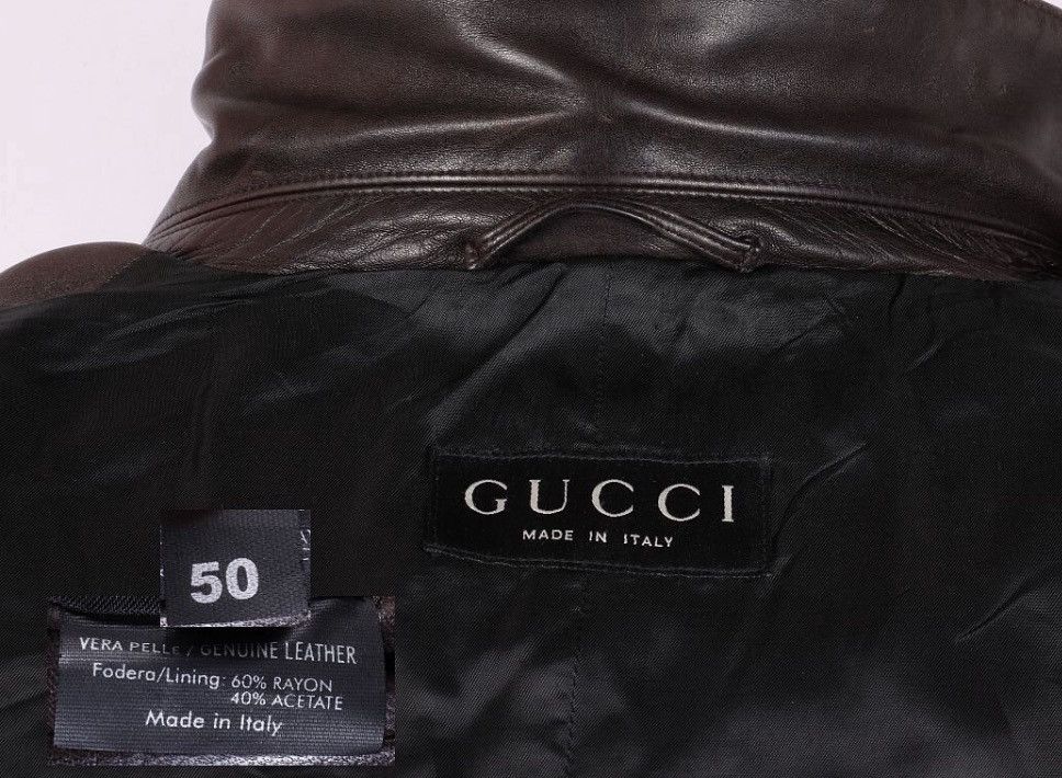 Gucci Archive Gucci by Tom Ford Leather Biker Coat Jacket Size US M / EU 48-50 / 2 - 5 Thumbnail