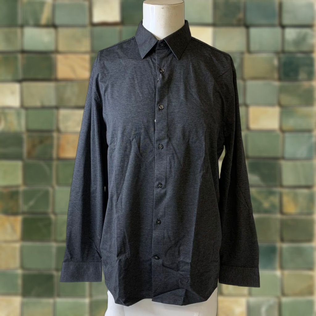 EXPRESS Dress Shirt Men Slim Extra Slim Stretch Modern Tech 1MX L Black  Shirt Mens - threedaughtersproperties.com