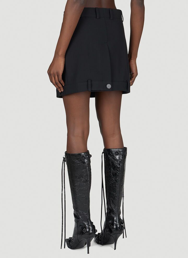 Balenciaga o1y0625 Mini Skirt in Black Size 28" / US 6 / IT 42 - 3 Thumbnail