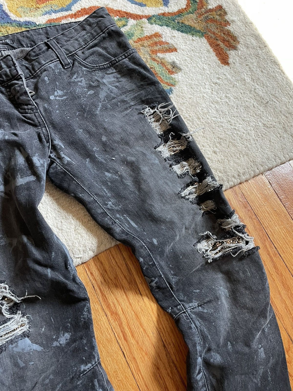 Balmain Balmain AW2009 chainmail biker jeans by Decarnin Size 29" - 6 Thumbnail