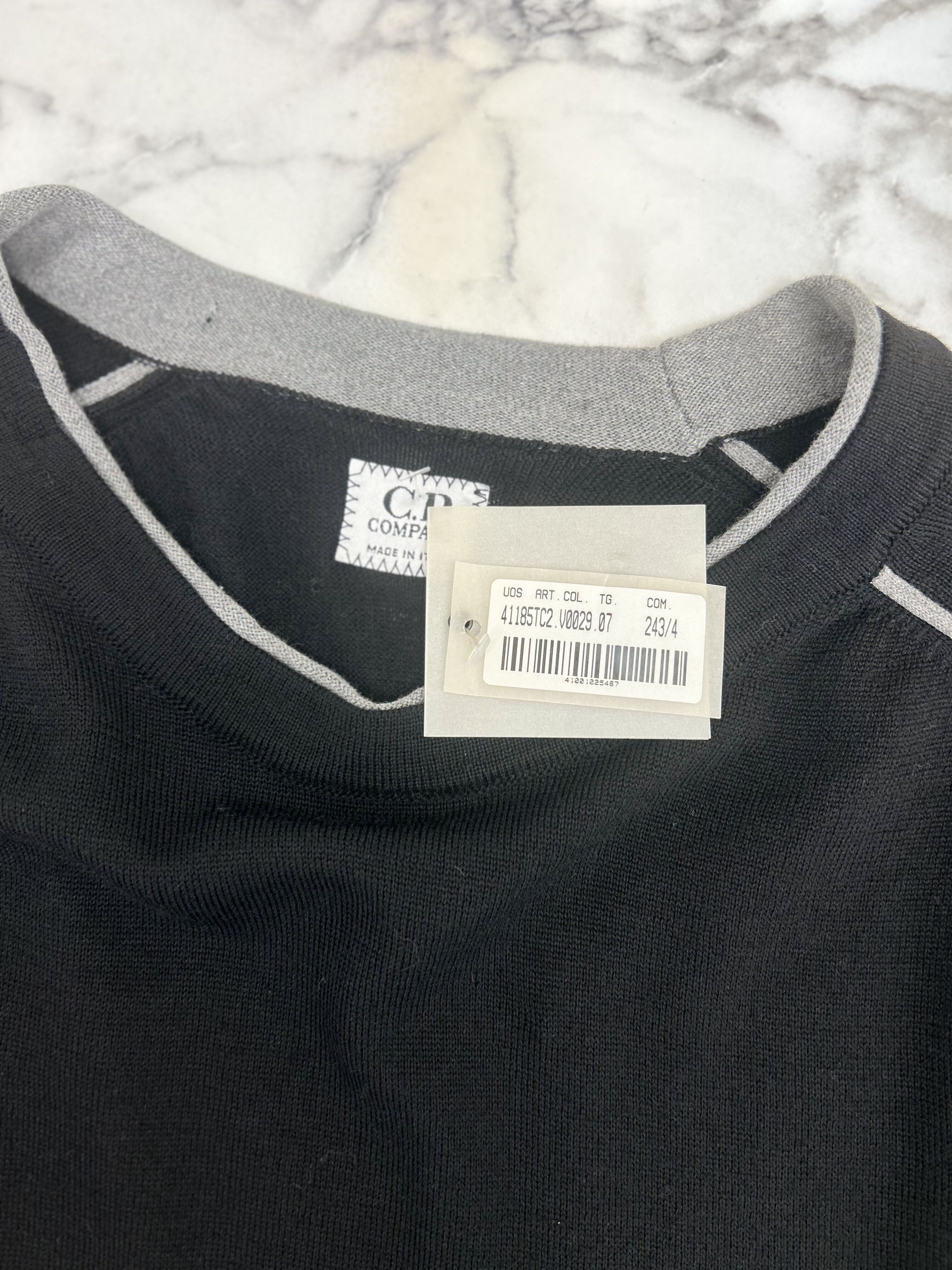 C.P. Company CP Company Black Crew Neck Knitwear With Piping Size US XL / EU 56 / 4 - 4 Thumbnail