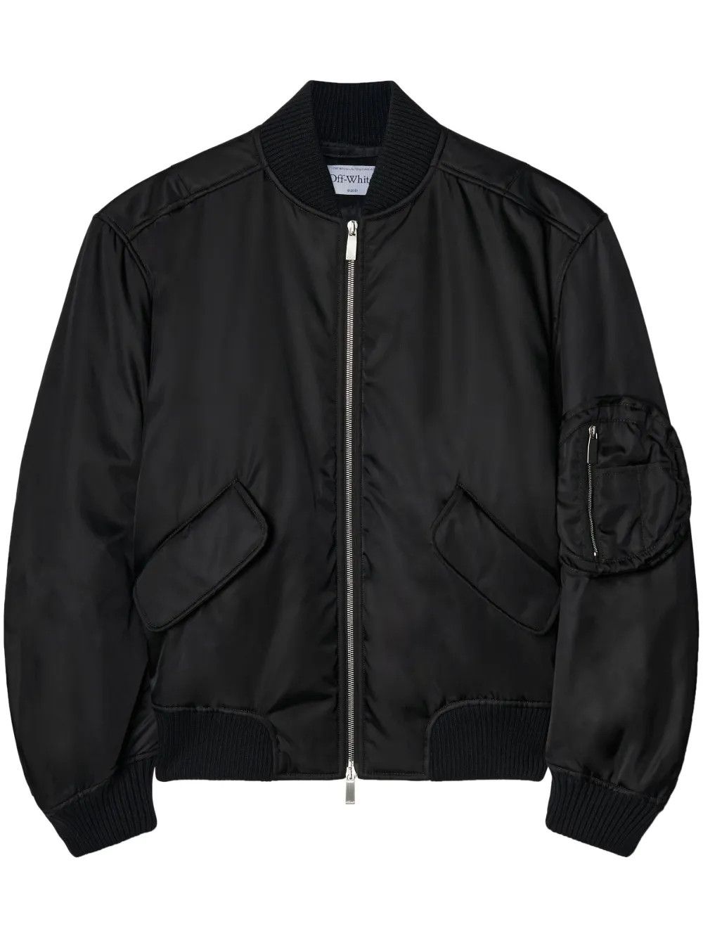 Off-White o1y1125 Bomber Jacket in Black Size S / US 4 / IT 40 - 1 Thumbnail