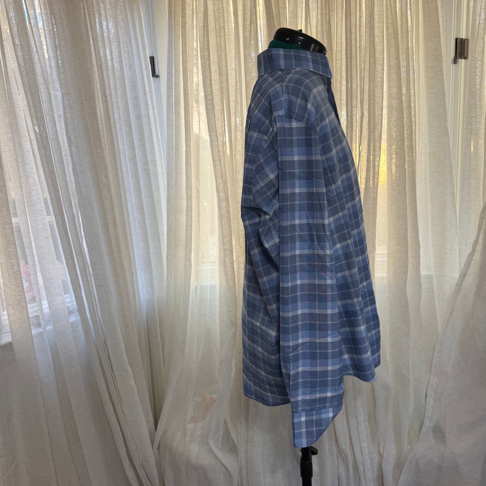 Tommy Hilfiger Tommy Hilfiger Blue Plaid Button-Up Shirt | Sz 16-16.5 Size US L / EU 52-54 / 3 - 3 Thumbnail