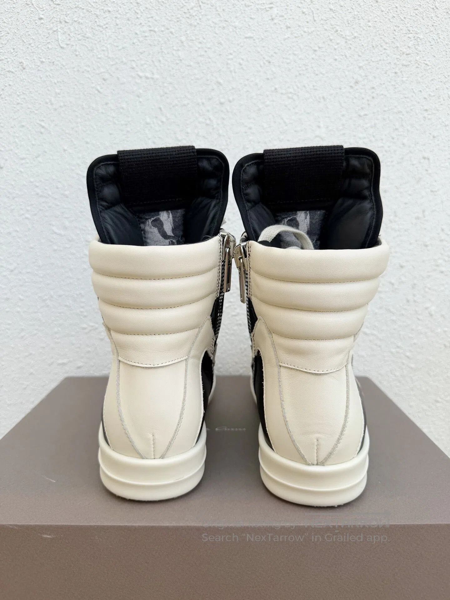 Rick Owens Rick Owens New Black White Leather High-Top. Size US 5 / IT 35 - 6 Thumbnail