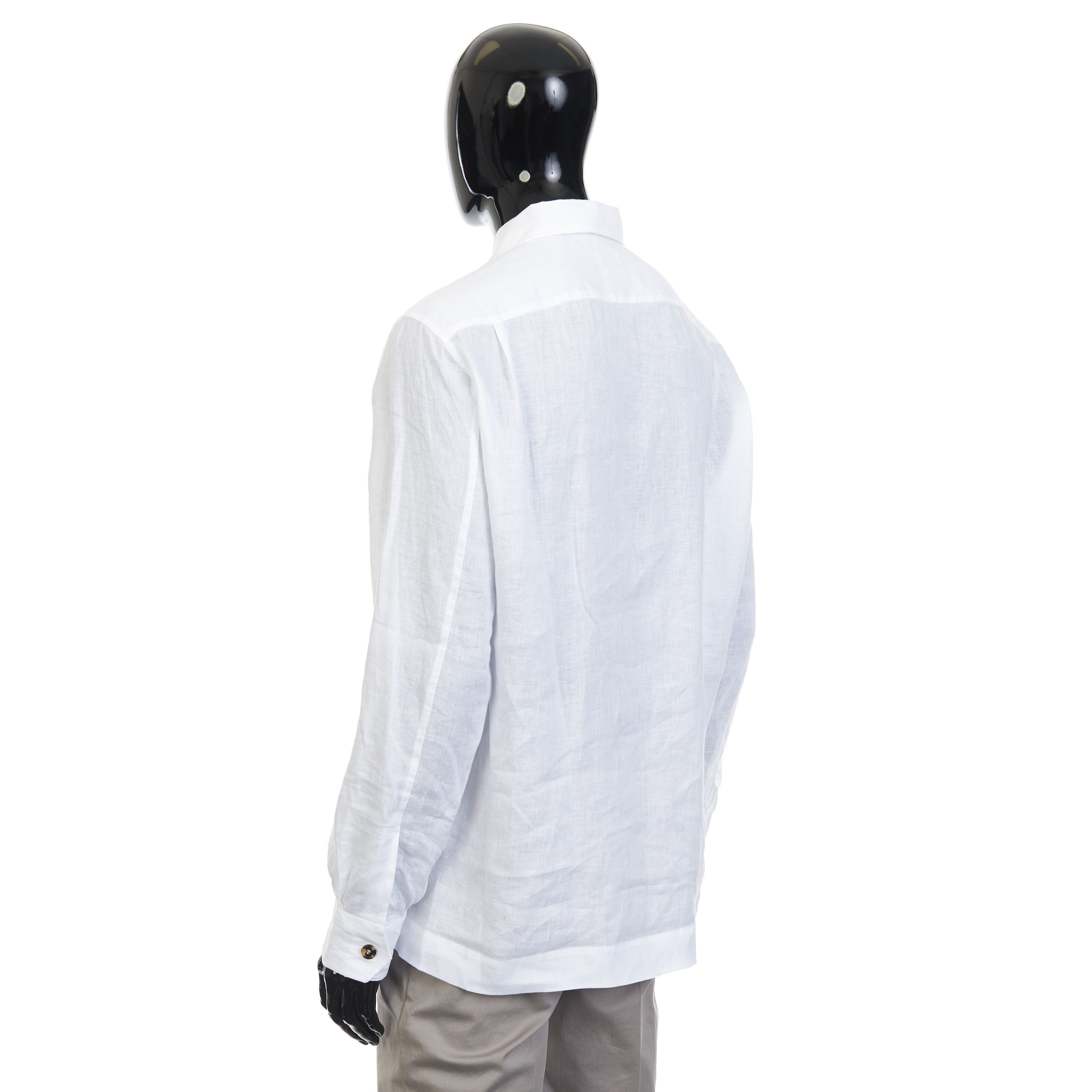 Brunello Cucinelli White Linen Shirt Jacket Size US L / EU 52-54 / 3 - 4 Thumbnail