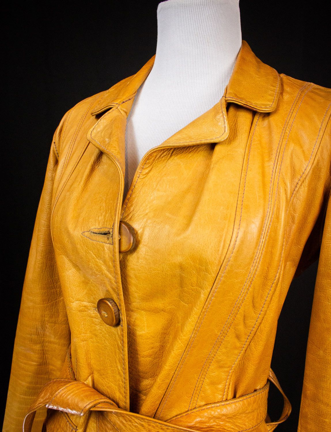 Vintage Vintage East West Musical Instruments Leather Jacket 70s Size S / US 4 / IT 40 - 4 Thumbnail
