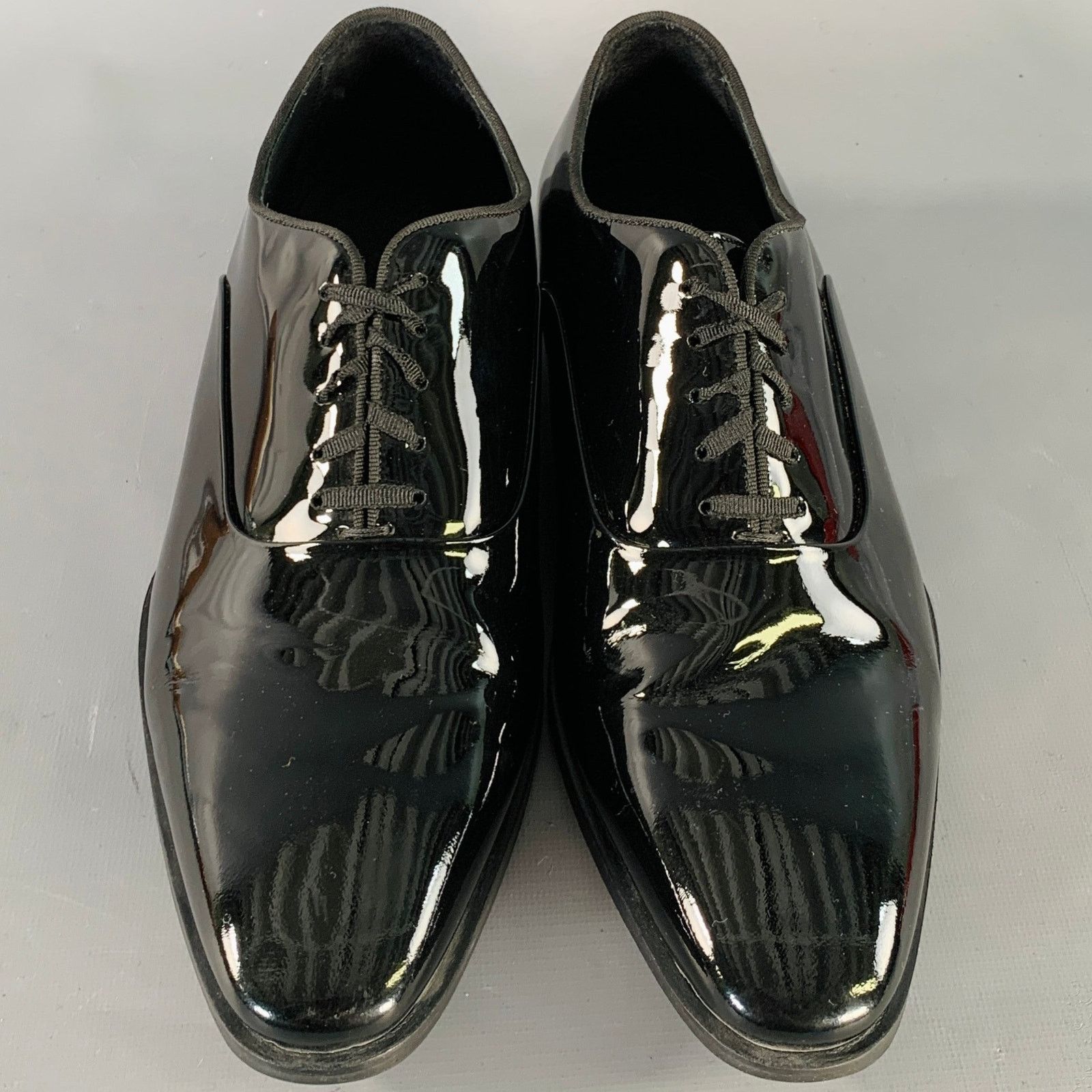 Suitsupply Size 8.5 Black Patent Leather Tuxedo Oxford Lace-Up Shoes Size US 8.5 / EU 41-42 - 4 Thumbnail
