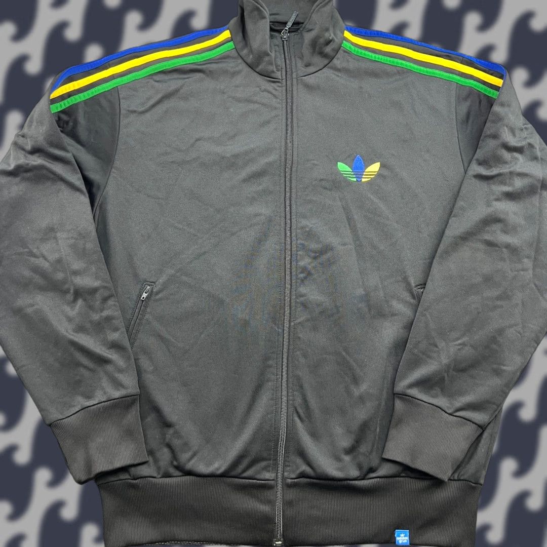 Adidas VINTAGE adidas Grun 2009 Rasta Track Jacket Mens Medium Black Full Zip Size US M / EU 48-50 / 2 - 1 Thumbnail