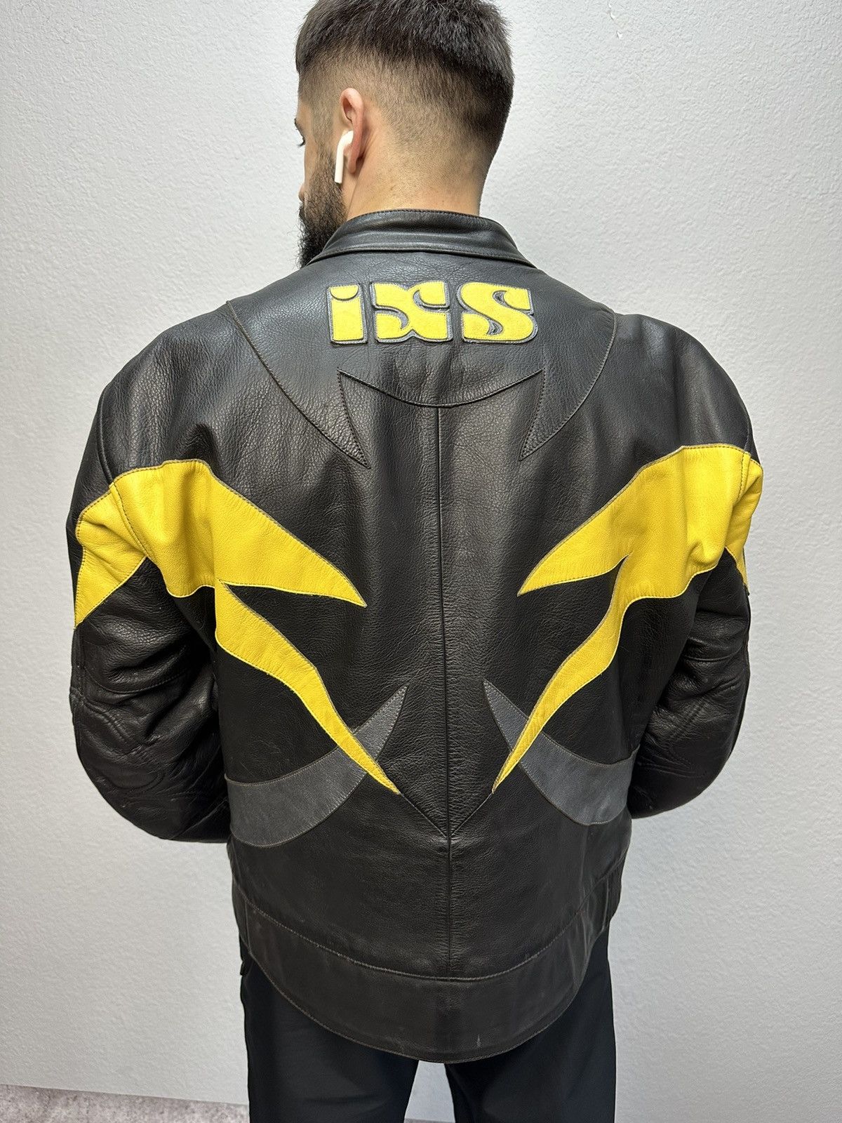 Vintage IXS Motorcycle Leather Jacket Racing 90's Archival
