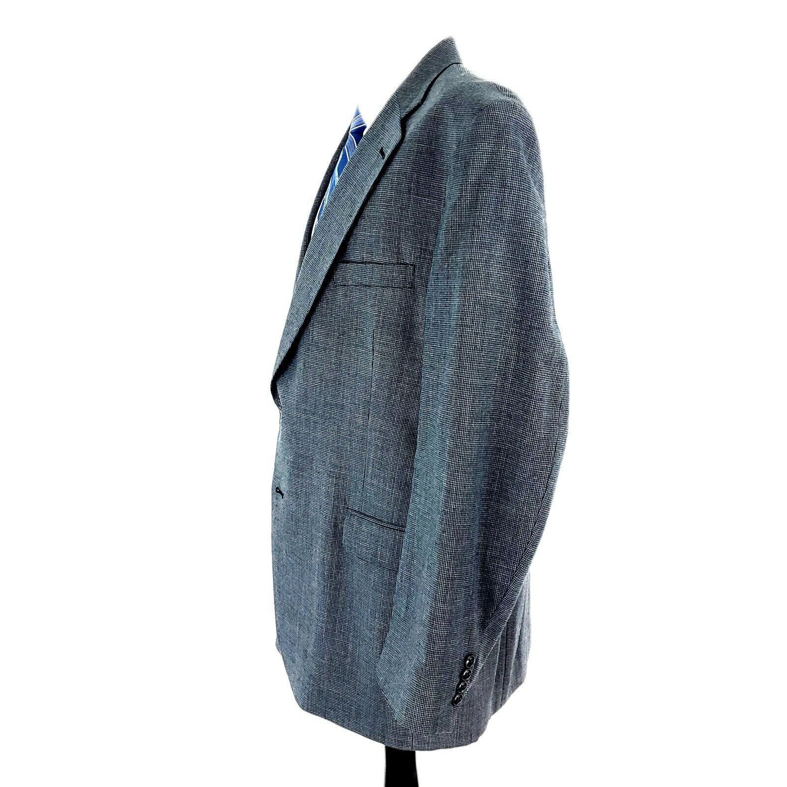 Stafford Stafford Wool Heavy Wool 2 Button Sport Coat 44L Gray Nailsh Size 44L - 5 Thumbnail