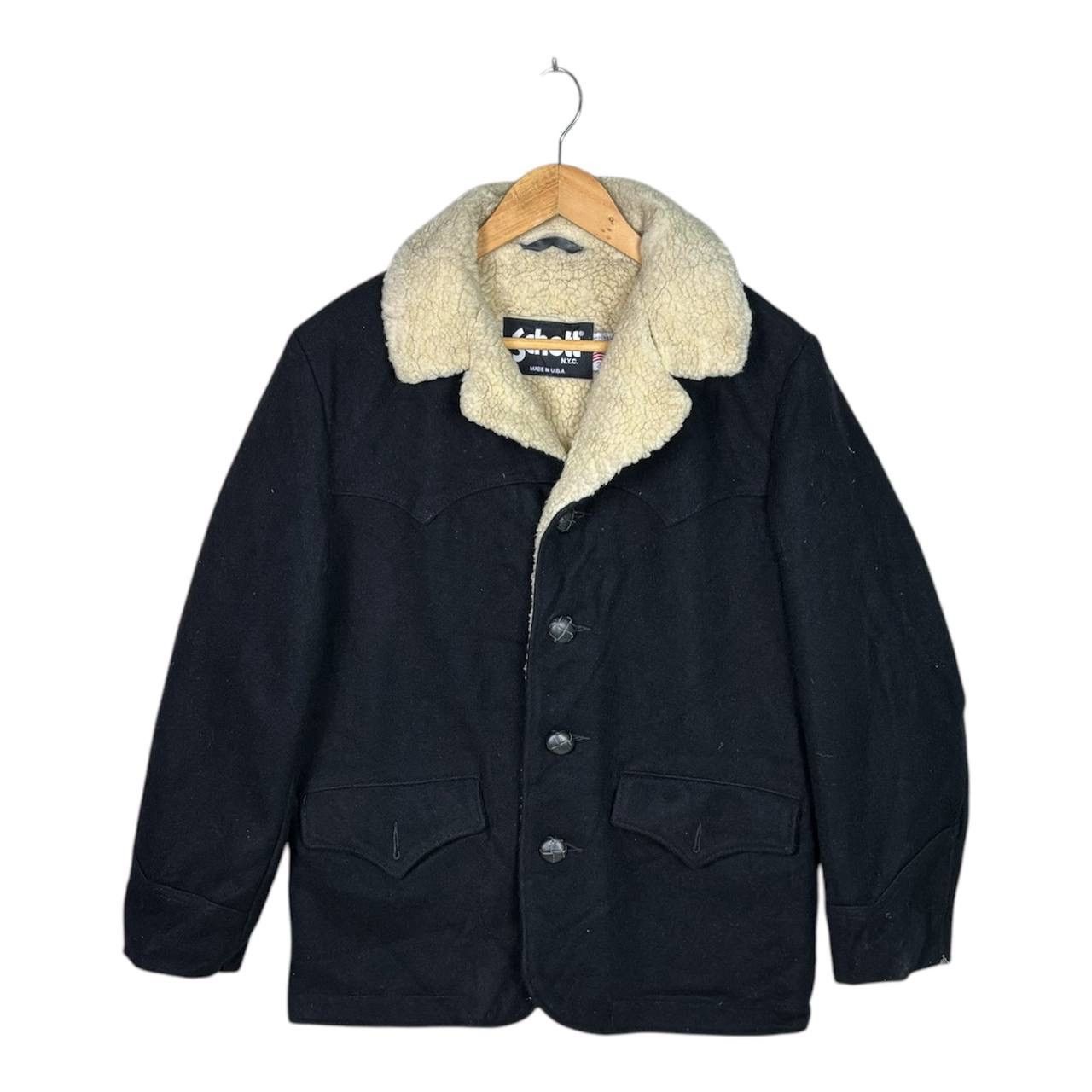 Schott Vintage 80s Schott USA Wool Fur Jacket Size US M / EU 48-50 / 2 - 1 Thumbnail