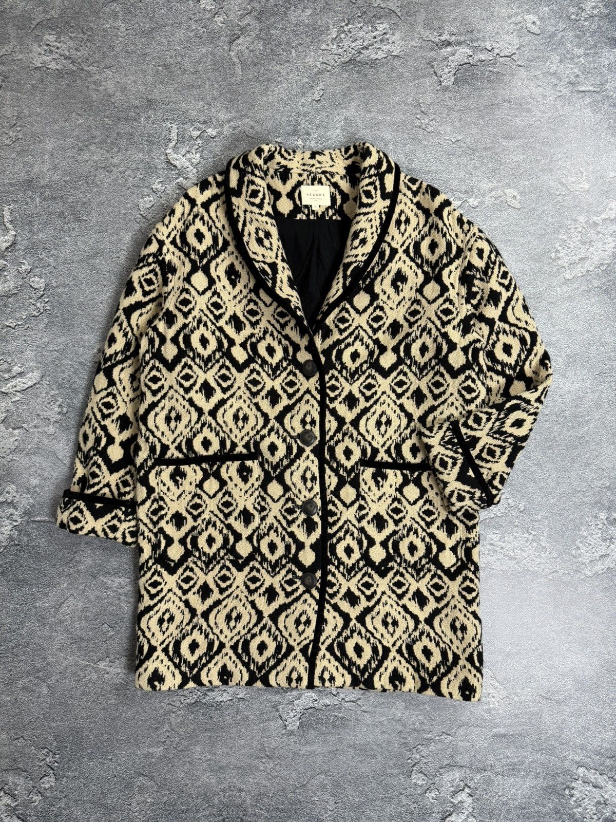 Sezane Sezane Henri Jacquard Ethnique Oversize Pocket Coat Jacket Size S / US 4 / IT 40 - 7 Thumbnail
