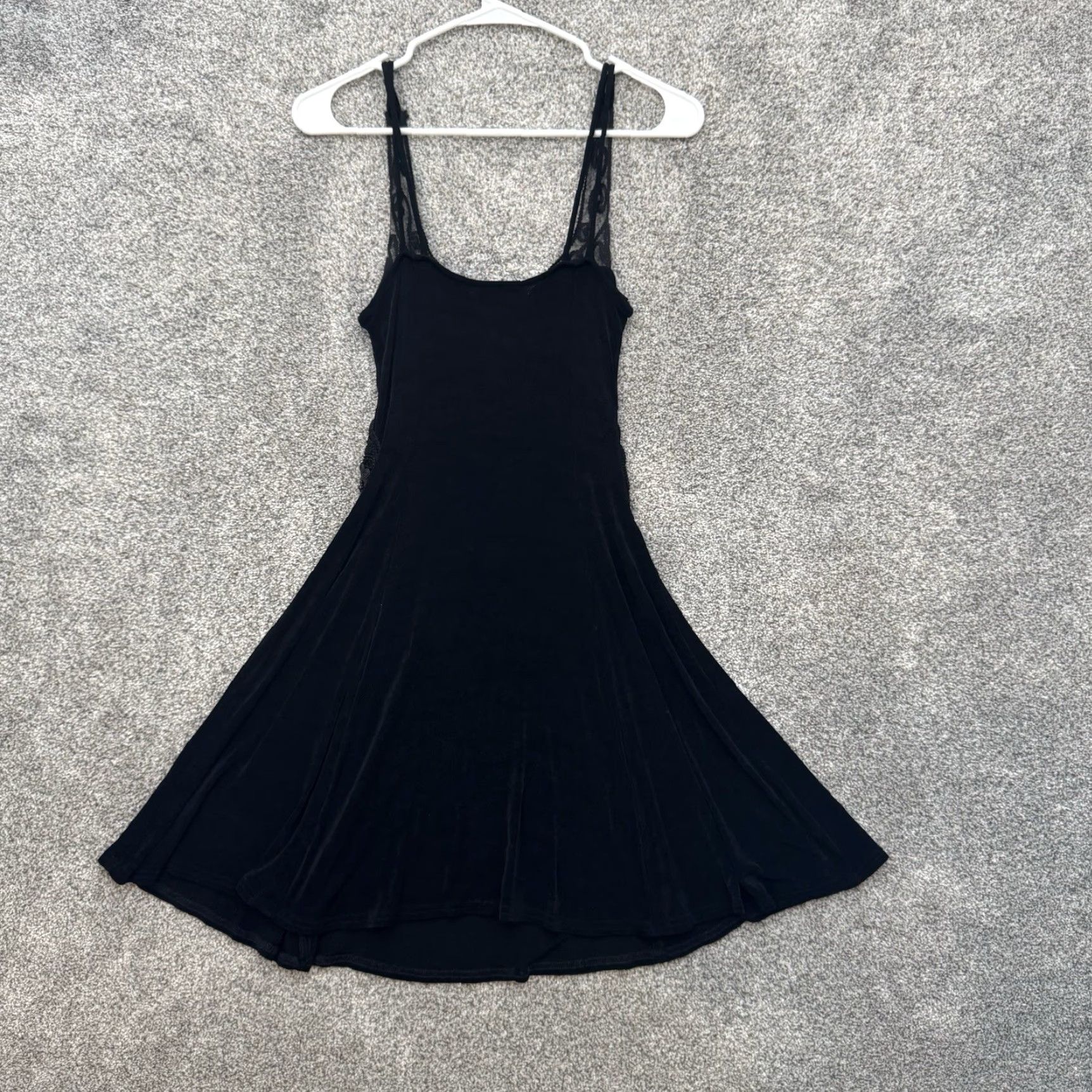 Vintage Vintage Sabora Slip Dress L Black 90s Y2K Beaded Lace Whimsigoth Gothic Glam Cocktail Size L / US 10 / IT 46 - 7 Thumbnail