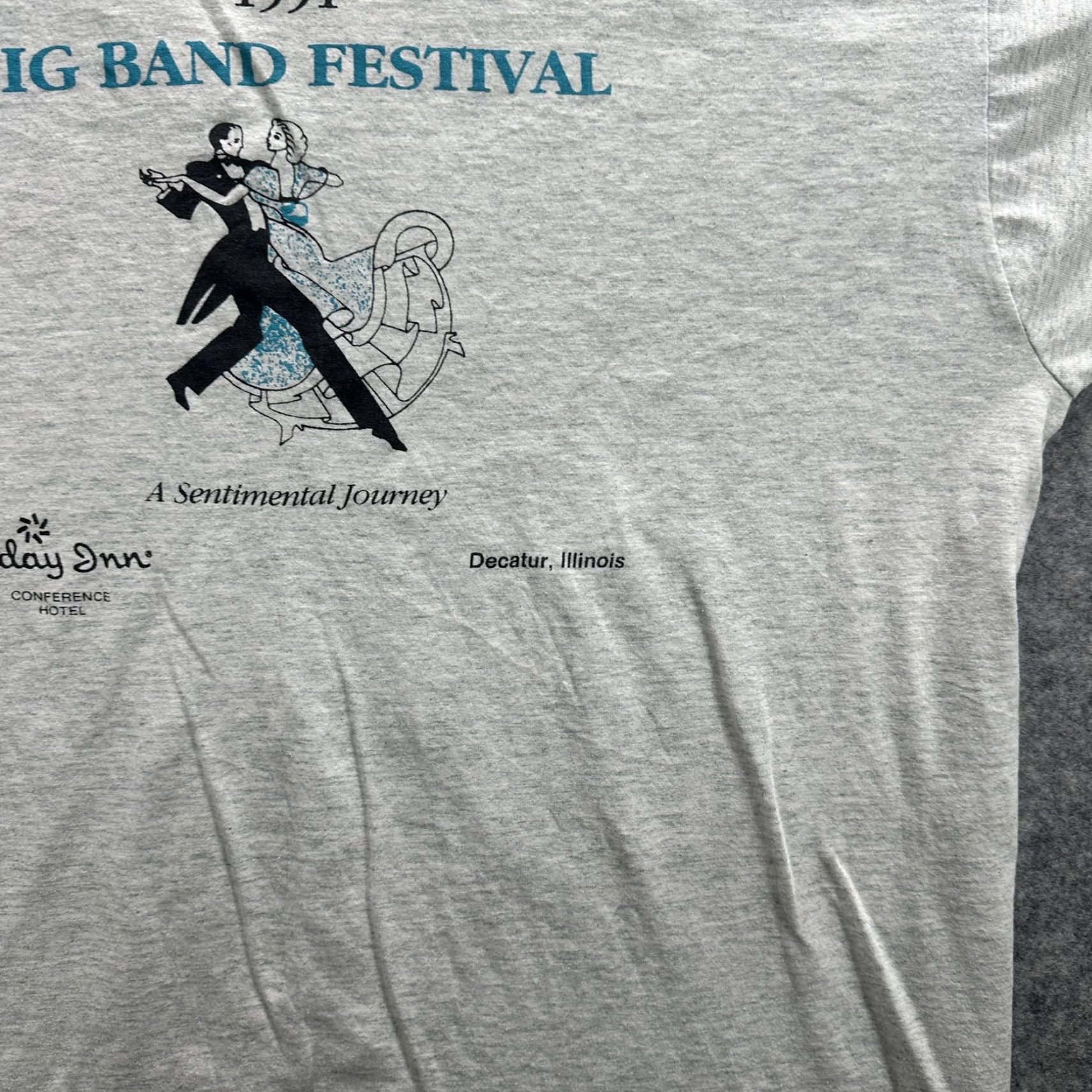 Vintage VINTAGE Big Band Festival Shirt Mens XL Gray 90s Holiday Inn Decatur Illinois Music Shirt Size US XL / EU 56 / 4 - 4 Thumbnail