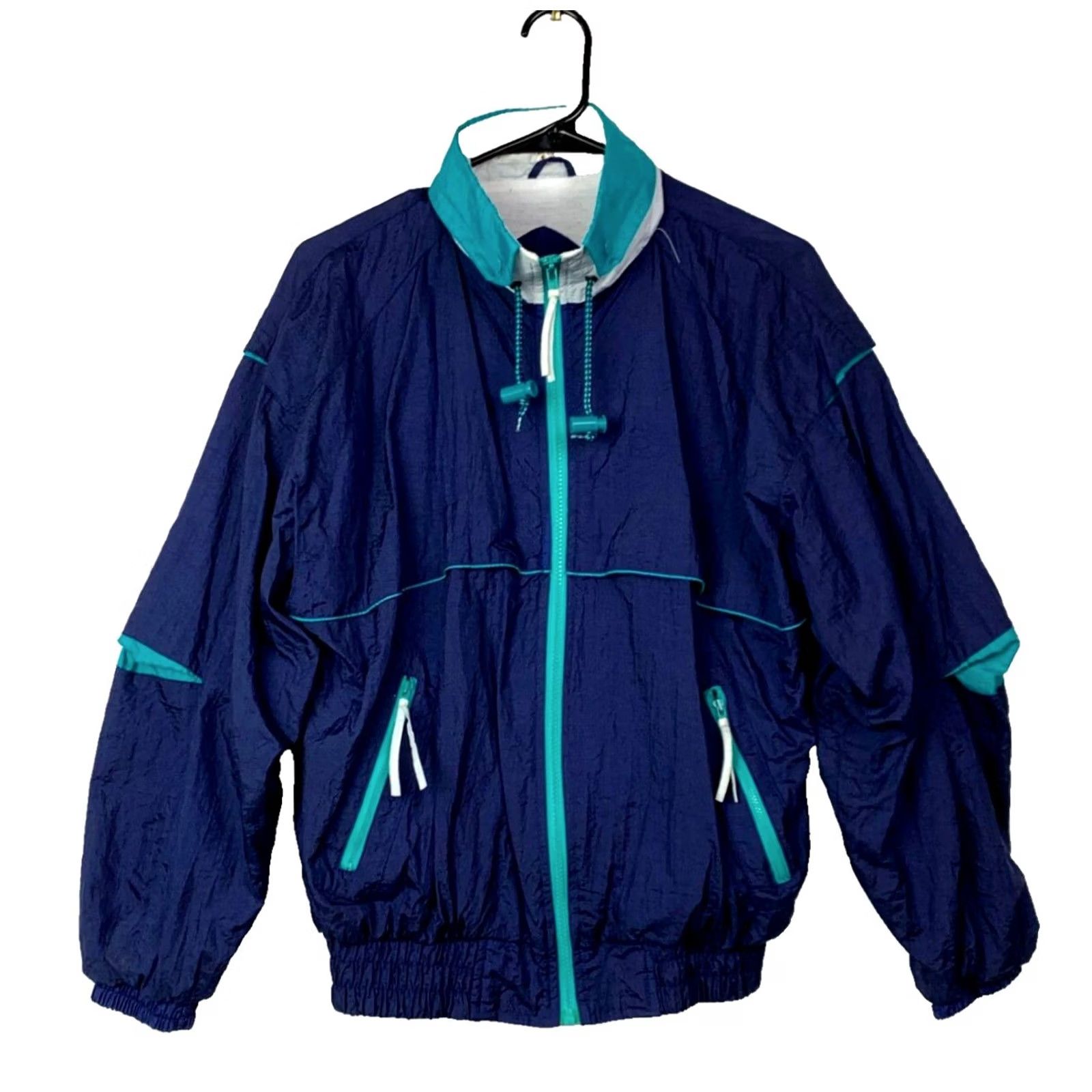 ESPIRIT Vintage Pro Spirit Windbreaker Jacket Mens Medium Blue Lightweight Nylon Polyester Blend Size US M / EU 48-50 / 2 - 2 Thumbnail