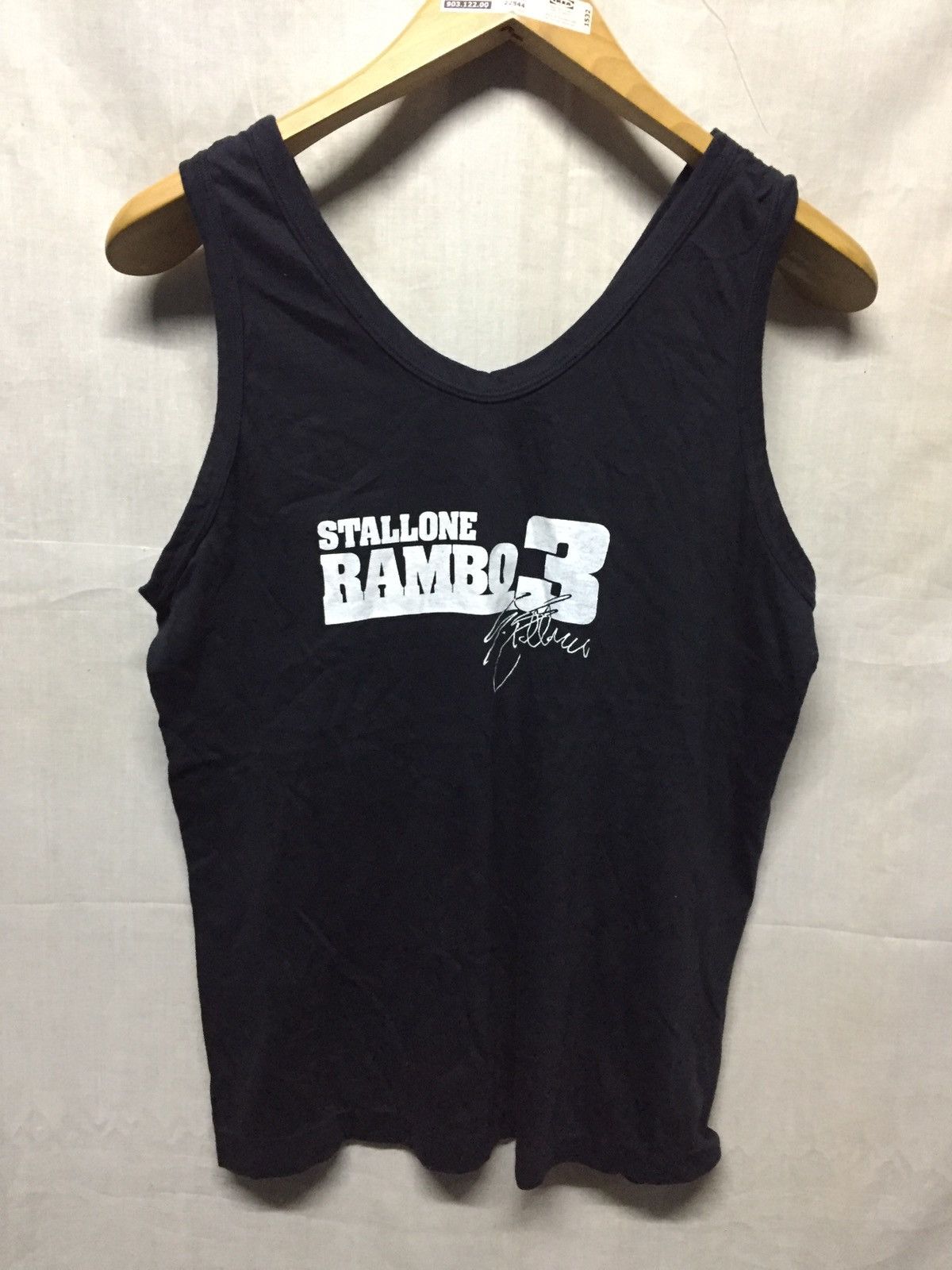 Vintage Vintage 90s Stallone Rambo 3 Promo Tank Top Size ONE SIZE - 2 Thumbnail