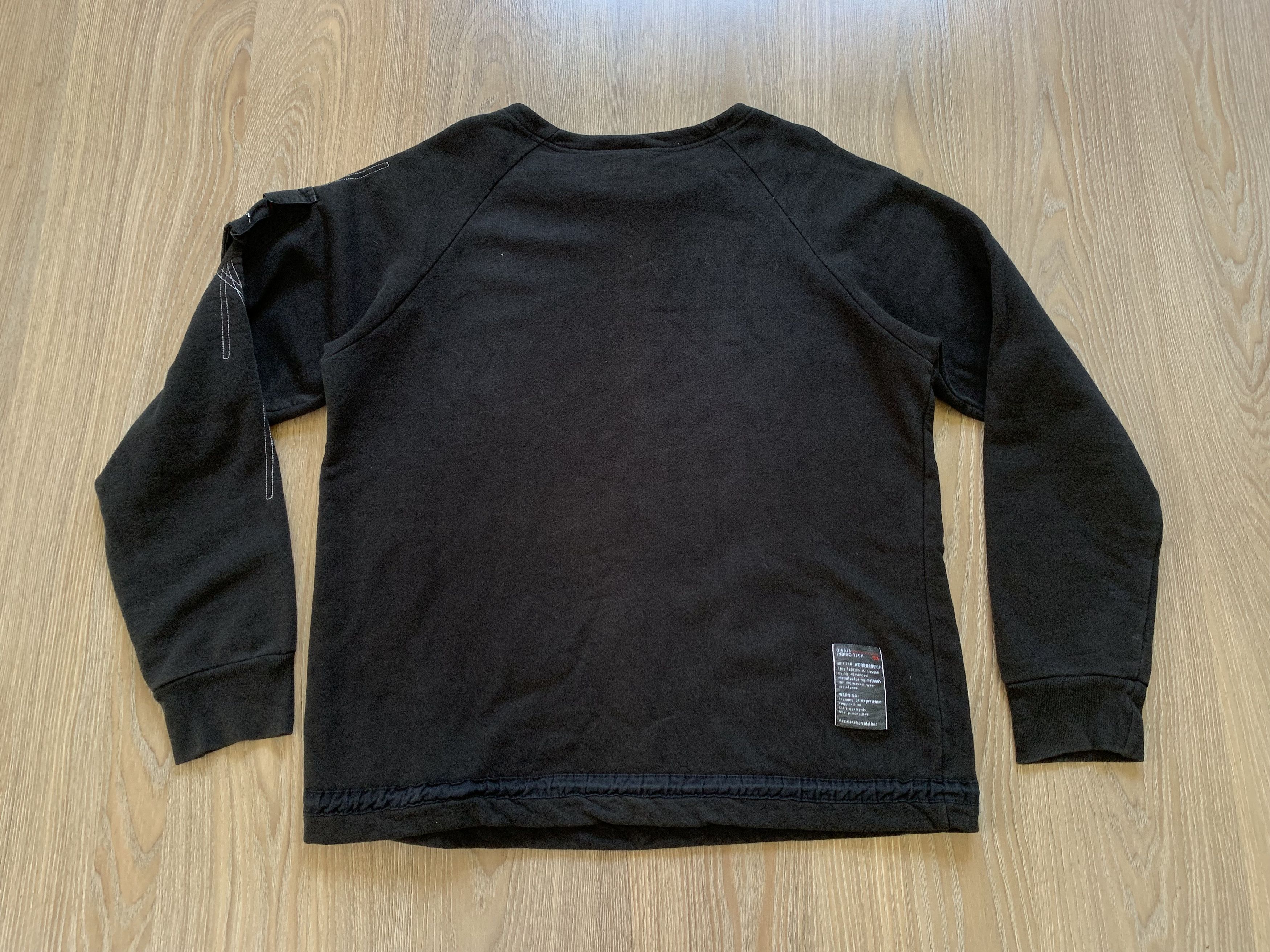 Diesel Diesel Black Indigo Tech Cotton Sweatshirt Size US XL / EU 56 / 4 - 8 Thumbnail