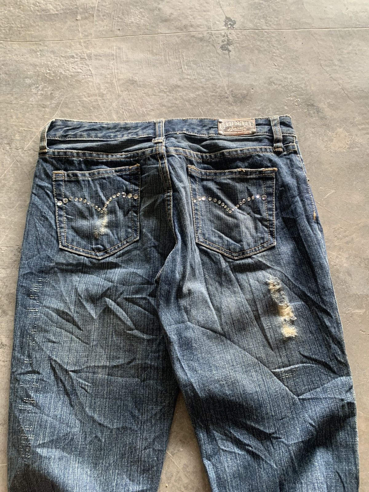 20471120 × Japanese Brand flared distressed beaded cecil mcbee japanese jeans Size US 29 - 15 Thumbnail