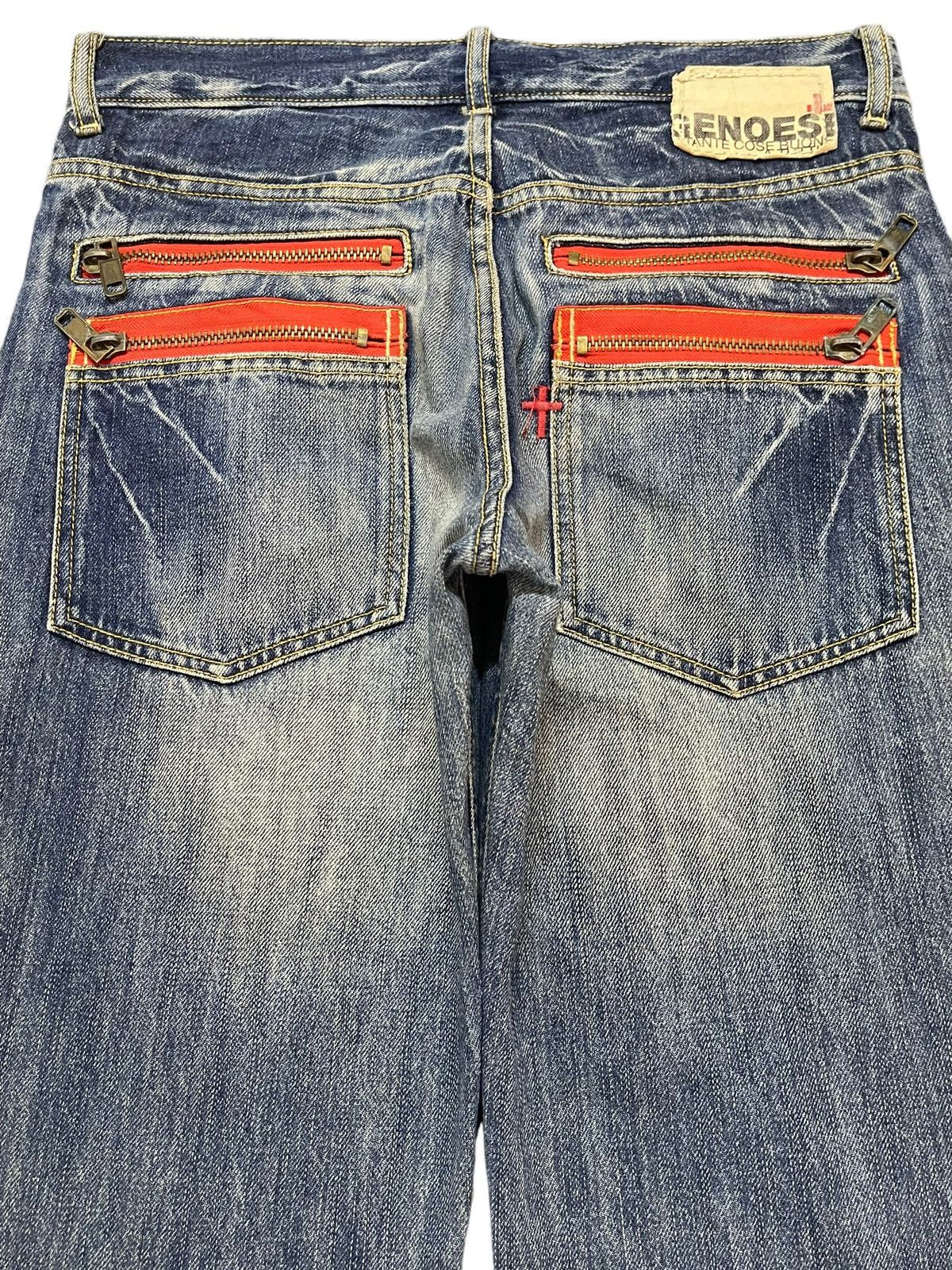 14th Addiction Vintage Japanese Genoese Faded Wash Style Loose Jeans Size US 32 / EU 48 - 5 Thumbnail