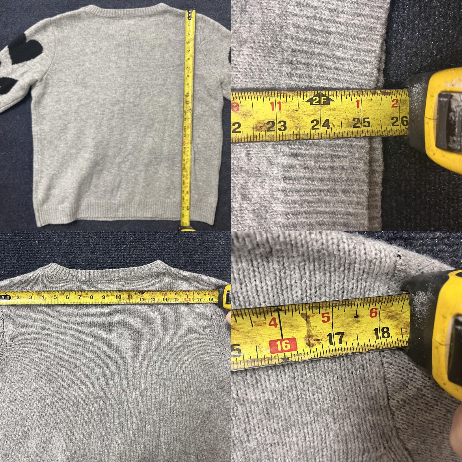 Vintage VINTAGE Cupcakes And Cashmere Sweater Womens 1X Gray Heart Sleeve Knit Pullover Plus Size XL / US 12-14 / IT 48-50 - 8 Thumbnail