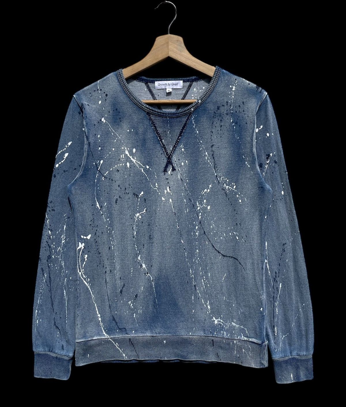 Japanese Brand RARE🔥 Splatter Washed Blue Sweatshirt Growth By Grail Size US S / EU 44-46 / 1 - 1 Thumbnail