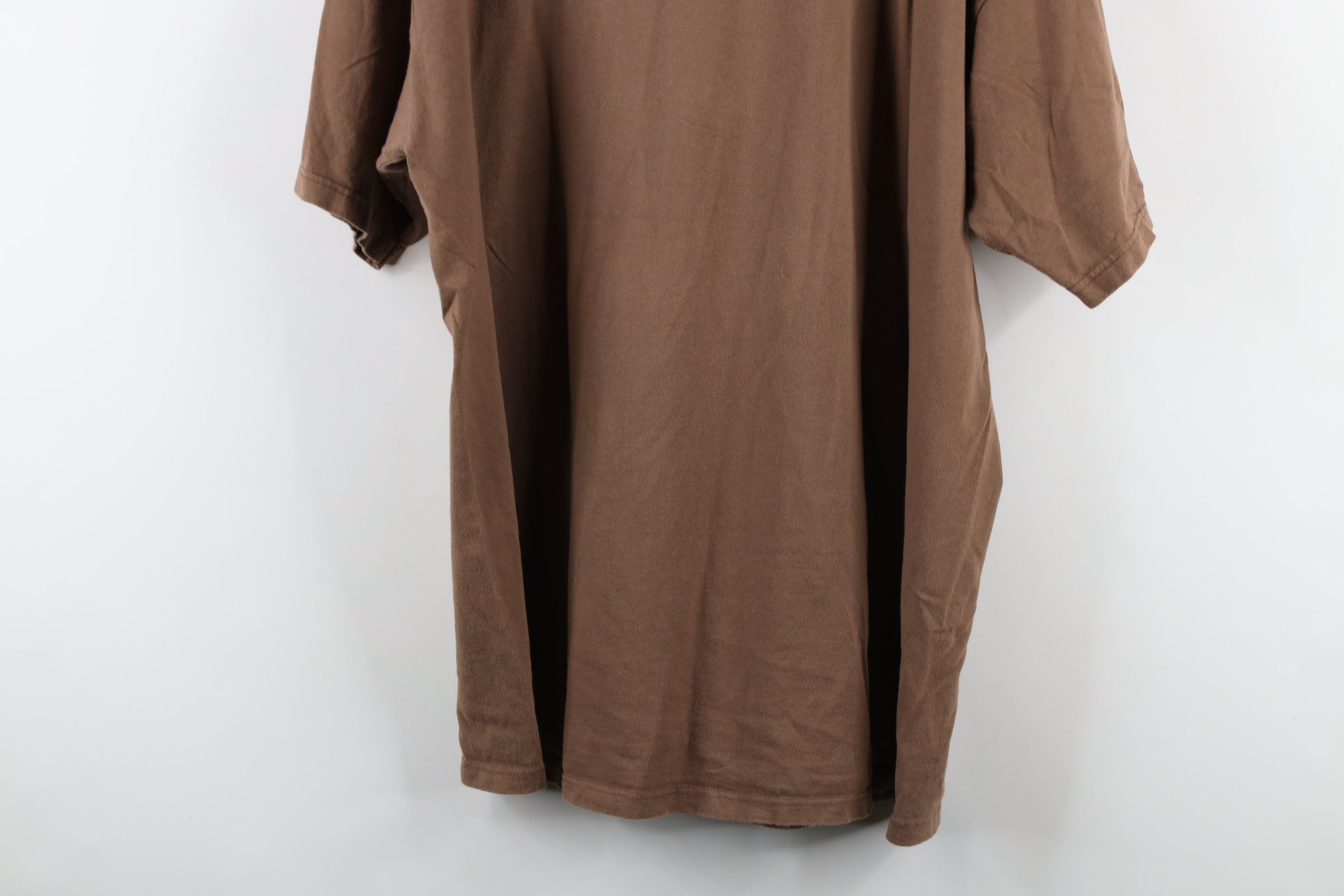 Vintage Vintage 90s Streetwear Heavyweight Cotton T-Shirt Brown Size US XL / EU 56 / 4 - 11 Thumbnail