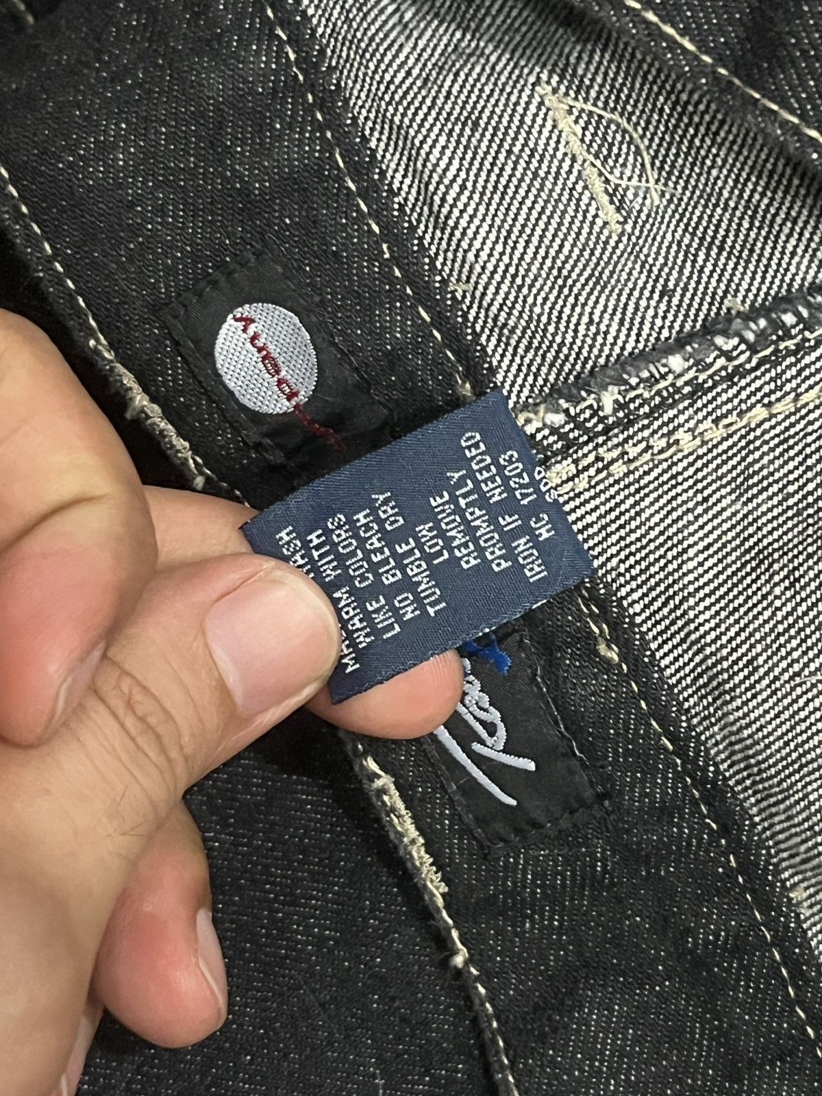 JNCO ⚡️Baggy⚡️Vintage Raw Blue Company Dark Washed Graffiti Jeans Size US 42 / EU 58 - 18 Thumbnail