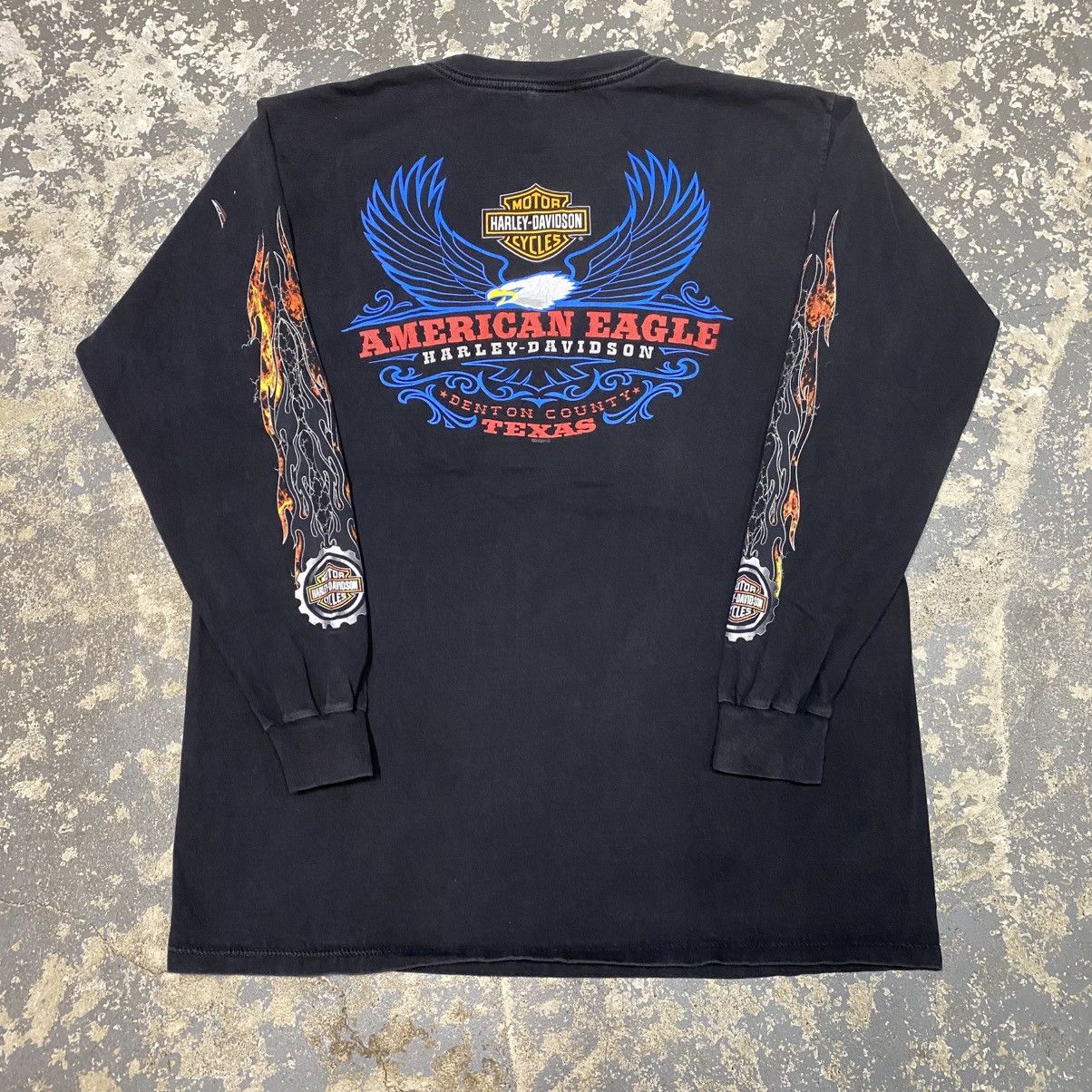 Vintage Vintage Harley Davidson Flame Flaming Long Sleeve Tshirt Size US XL / EU 56 / 4 - 6 Thumbnail