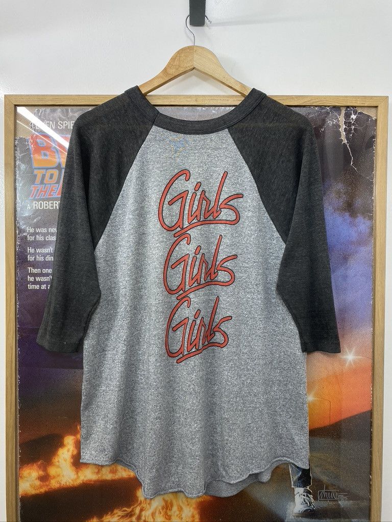 Band Tees × Vintage 1987 Vintage Motley Crue Girls Tour Original Band Raglan Tee Size US M / EU 48-50 / 2 - 2 Thumbnail