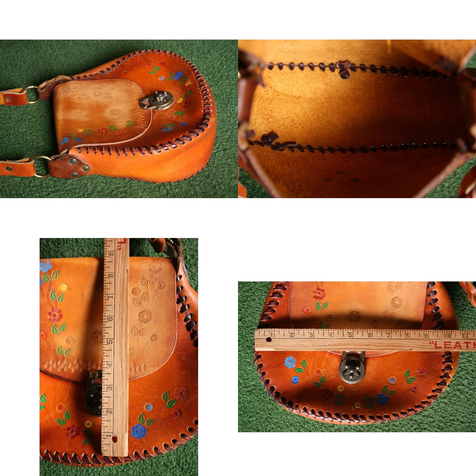 Vintage VINTAGE Tooled Tanned Leather Turn Lock Shoulder Bag Women Leather Bag Size ONE SIZE - 8 Thumbnail