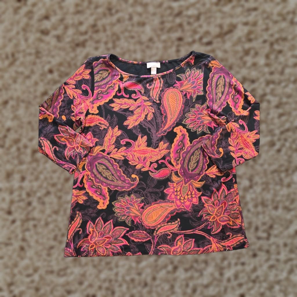 J. Jill **Pink Petite J. Jill Women's 3/4 Sleeve Stretch Paisley Blouse** User: Pink Petite J. Jill Women's 3/4 Sleeve Stretch Paisley Blouse Size S / US 4 / IT 40 - 1 Thumbnail