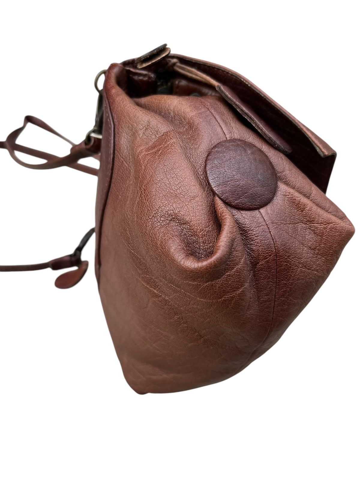 Leather Vintage IBIZA Japan Faded Patina Leather Mini Bag Size ONE SIZE - 17 Thumbnail