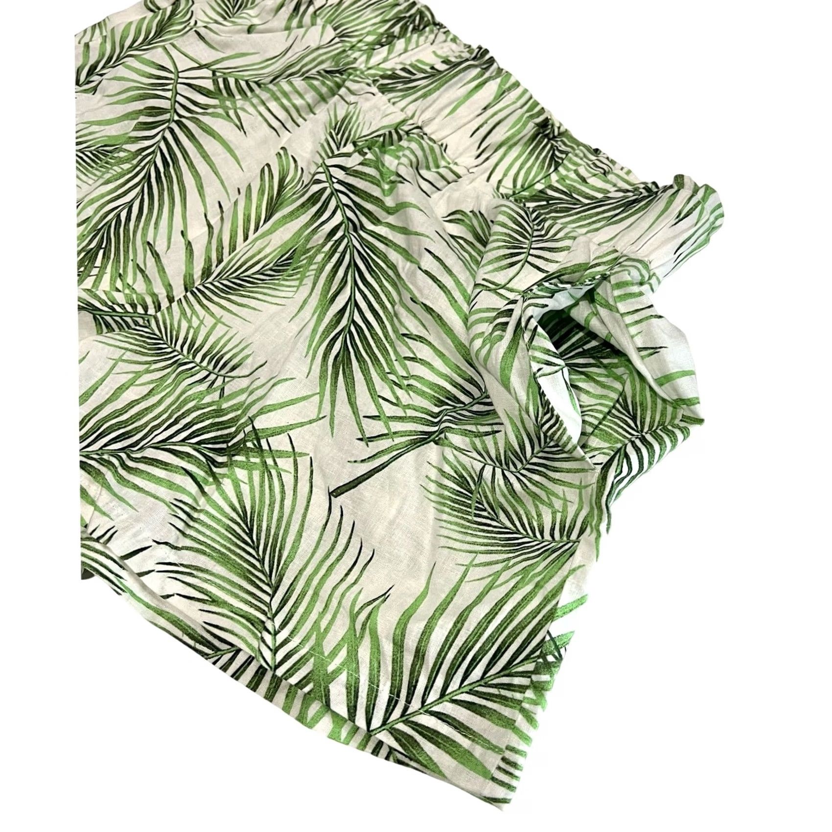 Vintage VINTAGE Sigrid Olsen Shorts Linen Blend Palm Print Tropical High Rise Pockets Sz S Womens Green 14.5" Waist 11.5" Rise Size 28" / US 6 / IT 42 - 2 Thumbnail