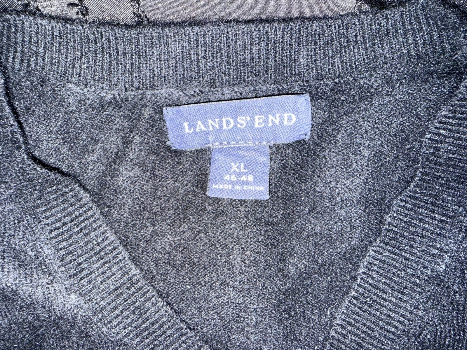 Lands' End Cashmere Black V-Neck Size:XL Mens Size US XL / EU 56 / 4 - 3 Thumbnail