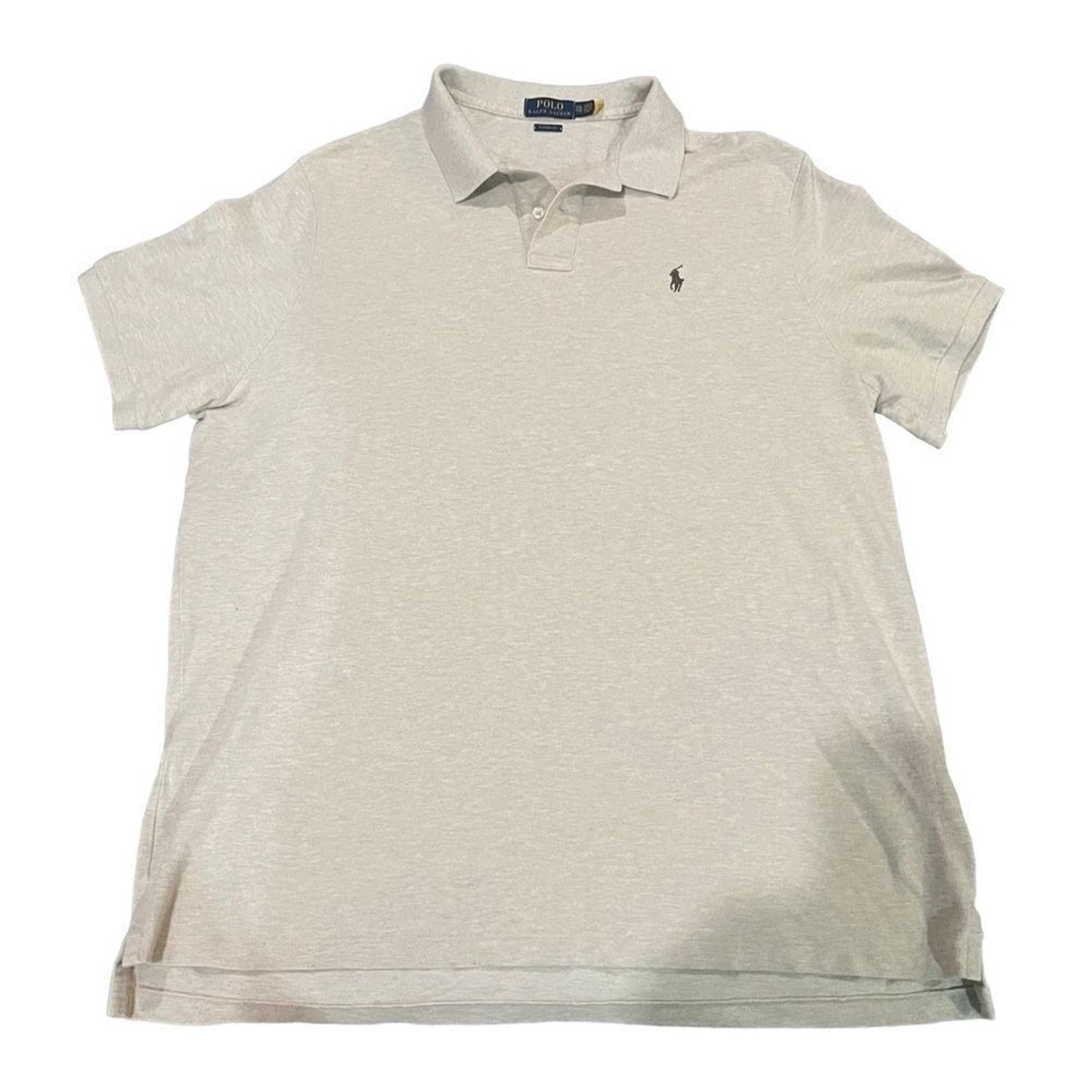 Polo Ralph Lauren Polo Ralph Lauren Polo Shirt Mens 2XL Beige Classic Fit Size US XXL / EU 58 / 5 - 2 Thumbnail